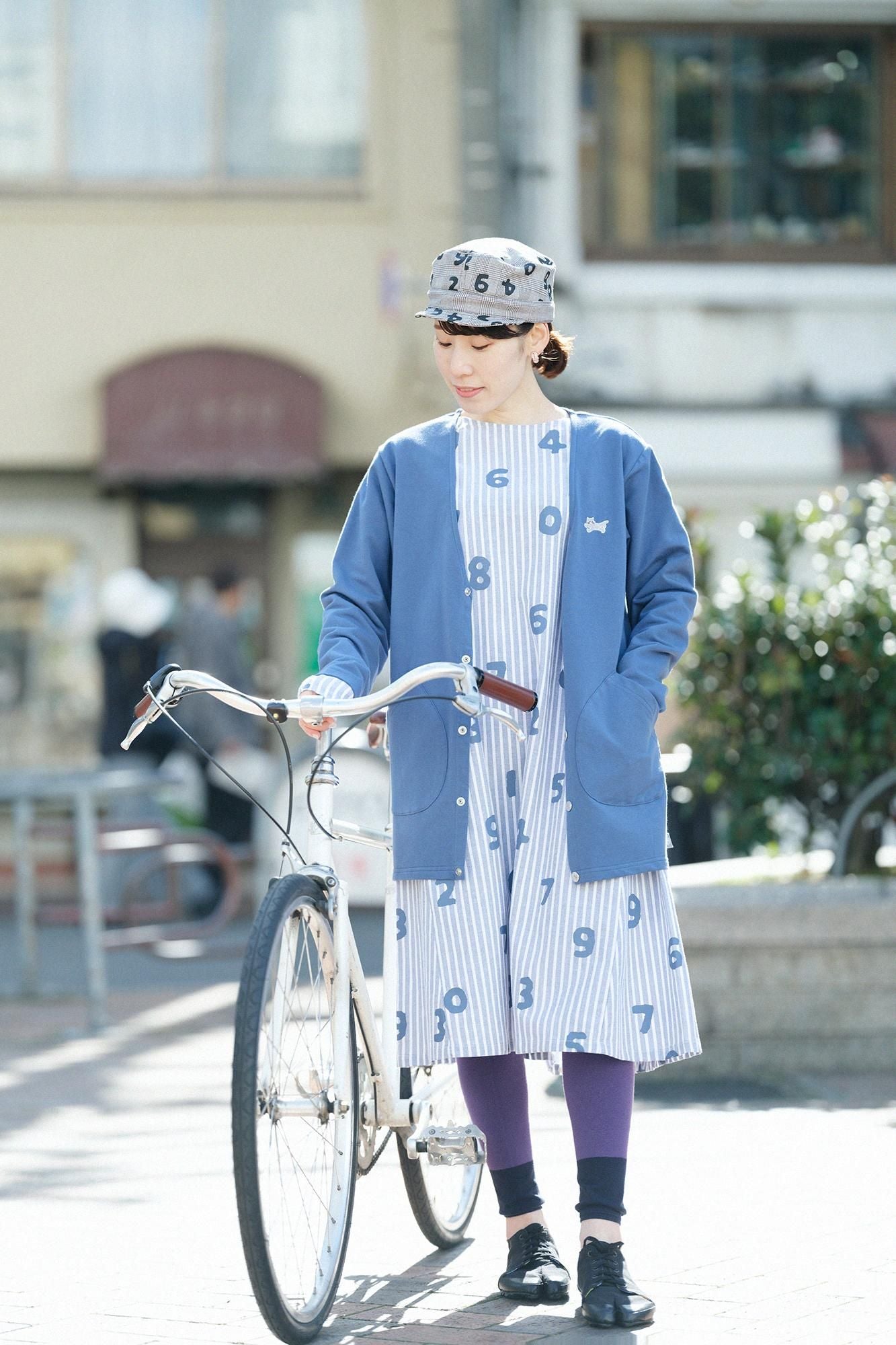 Cotton Japanese Paper Blend BIKE One-piece Dress / SO-SU-U