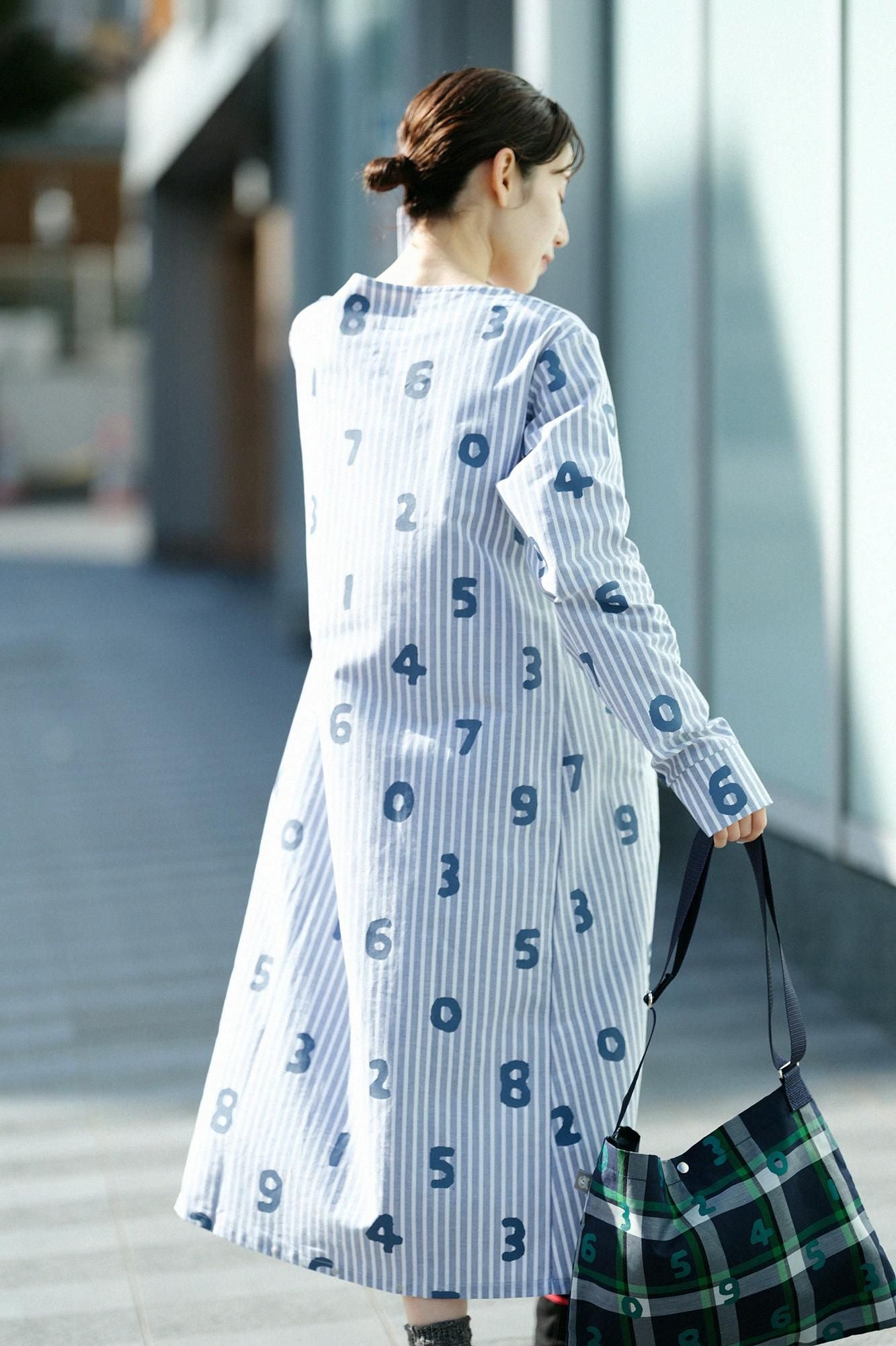 Cotton Japanese Paper Blend BIKE One-piece Dress / SO-SU-U