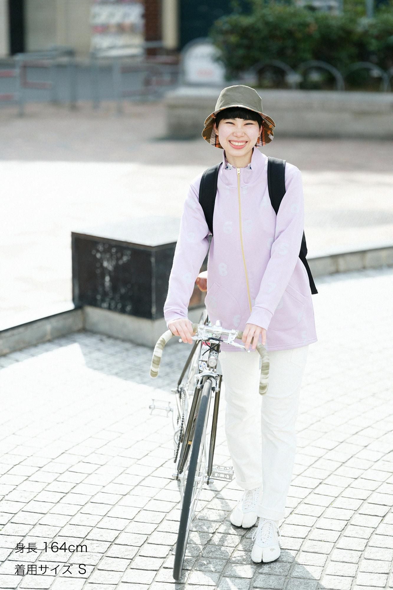Fleece ZIP UP BIKE Blouson / SO-SU-U Light Grape Color