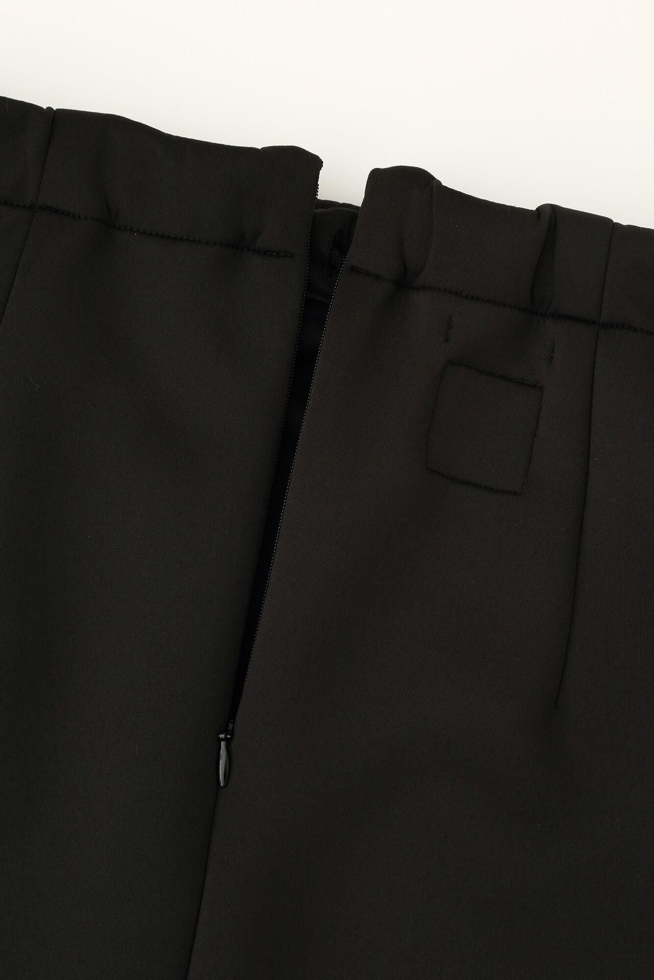 2WAY彈性瓦楞針織長裙/黑色