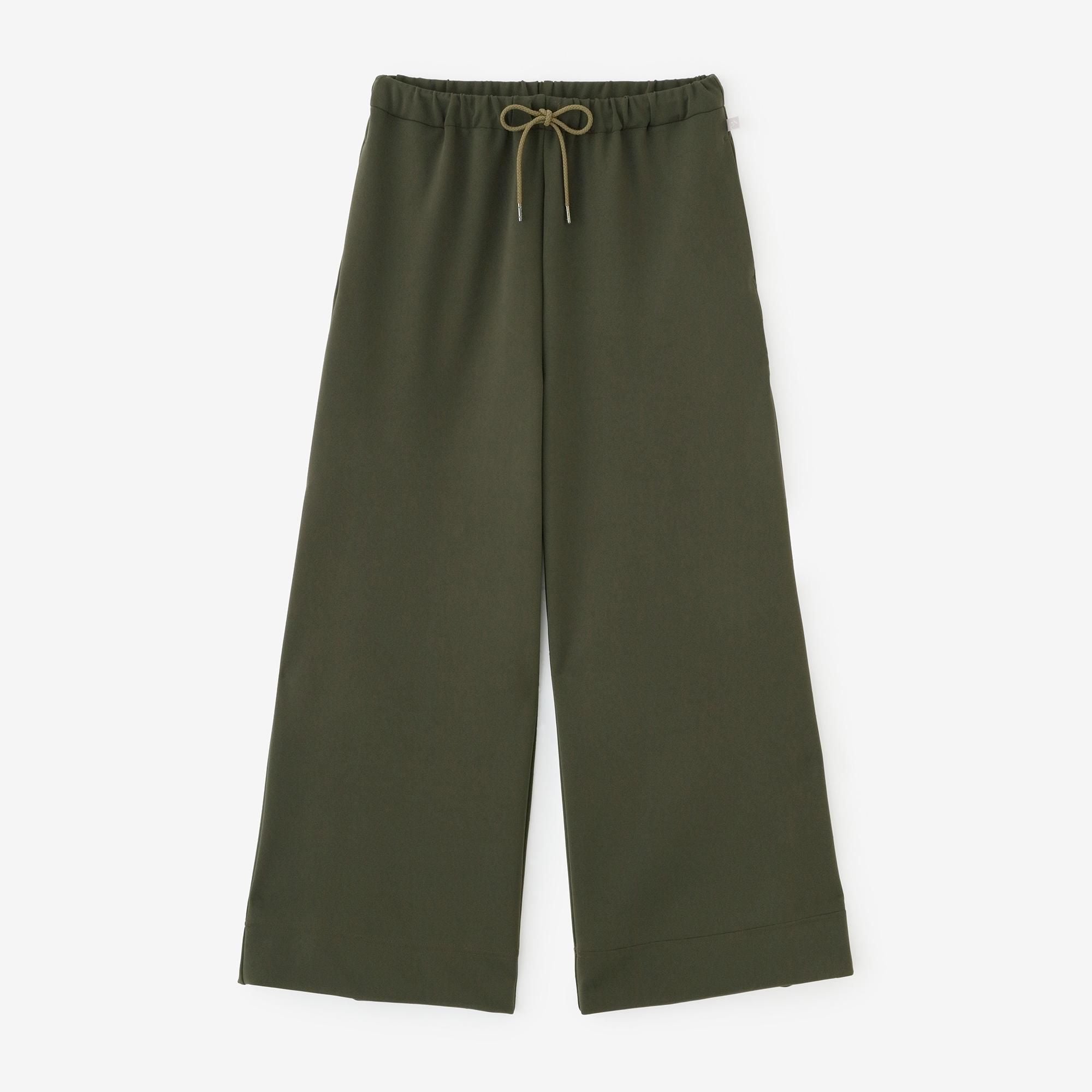 2WAY Stretch Cardboard Knit Wide Pants / Brownish Green