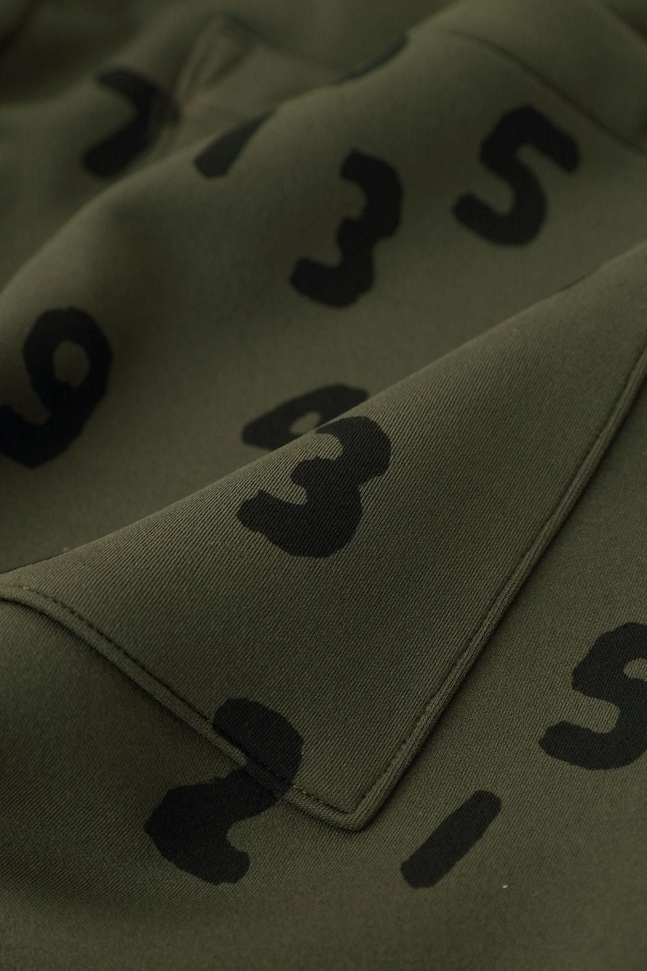 2WAY Stretch Cardboard Knit Wide Pants / Brownish Green