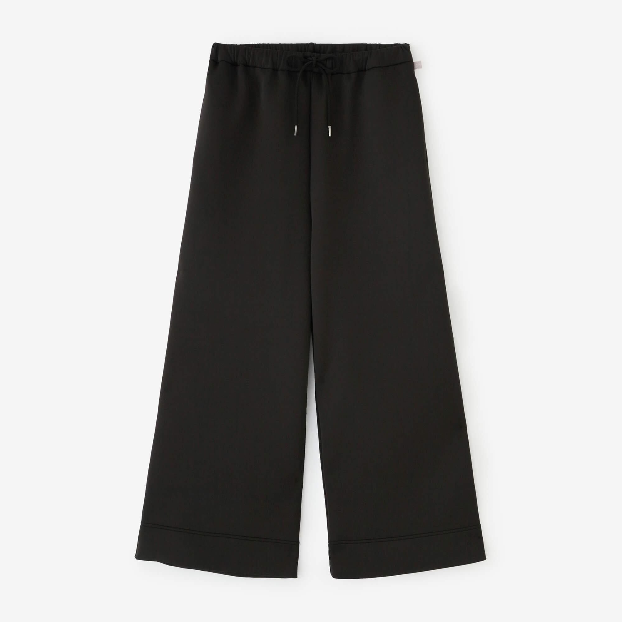 2WAY Stretch Cardboard Knit Wide Pants / Black