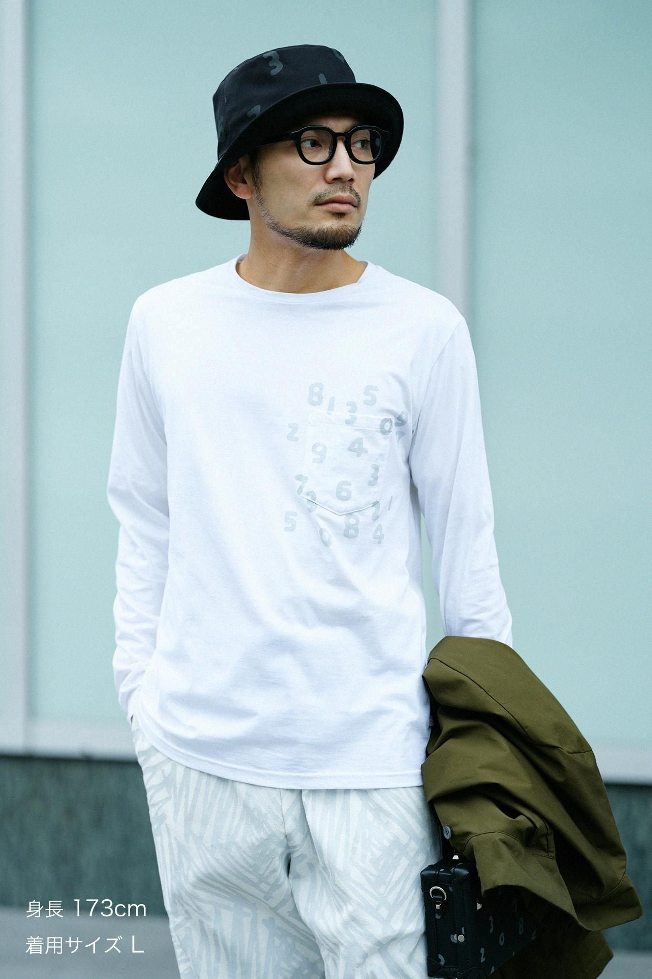 【net限定】30単 ハイゲージ天竺 長袖ポケットTシャツ/つくも