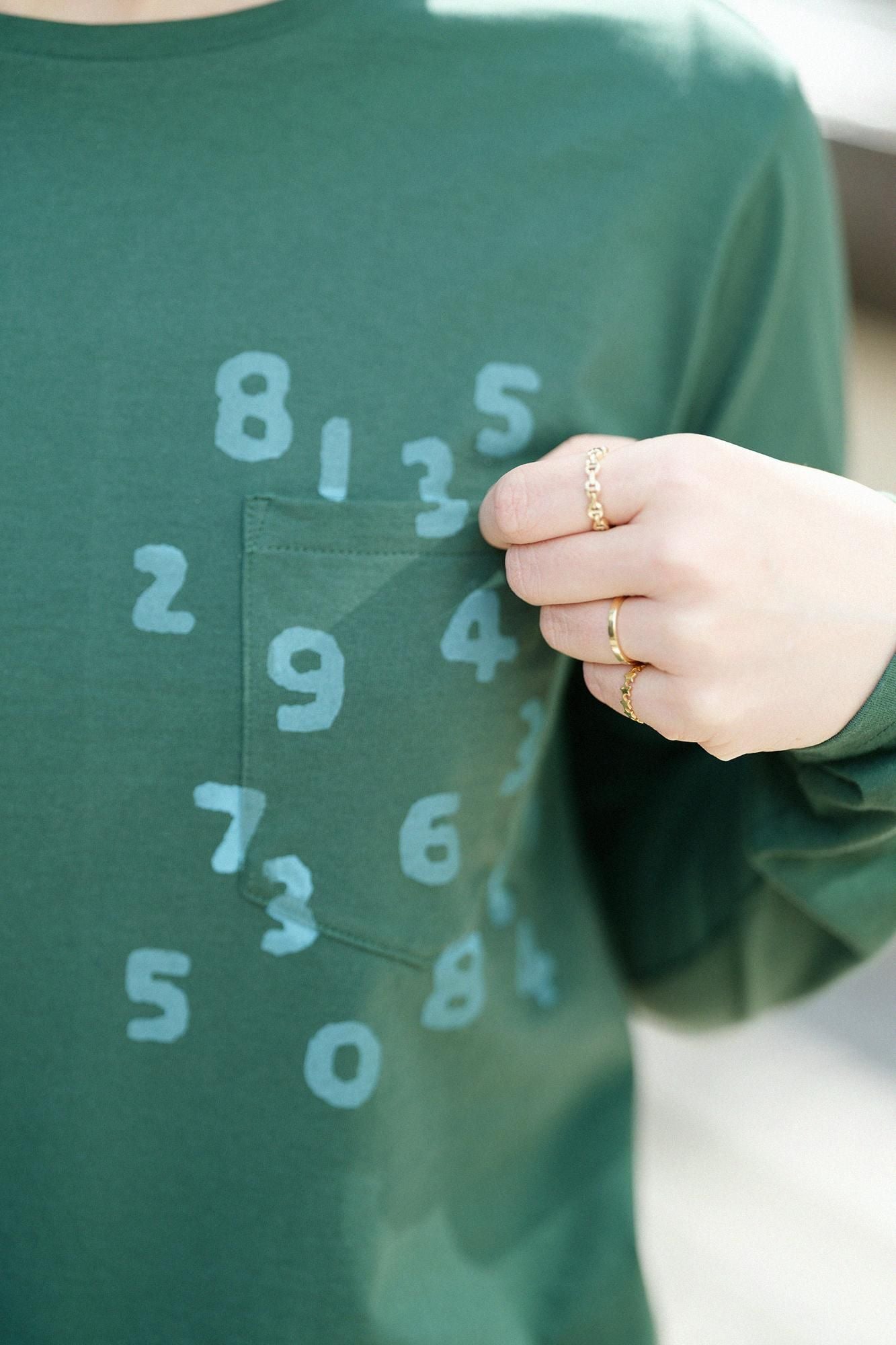 【net限定】30単 ハイゲージ天竺 長袖ポケットTシャツ/笹色(ささいろ)