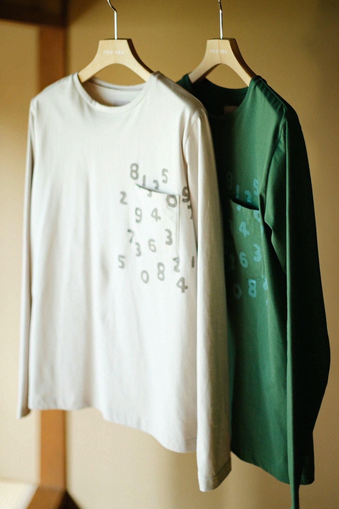 【net限定】30単 ハイゲージ天竺 長袖ポケットTシャツ/笹色(ささいろ)