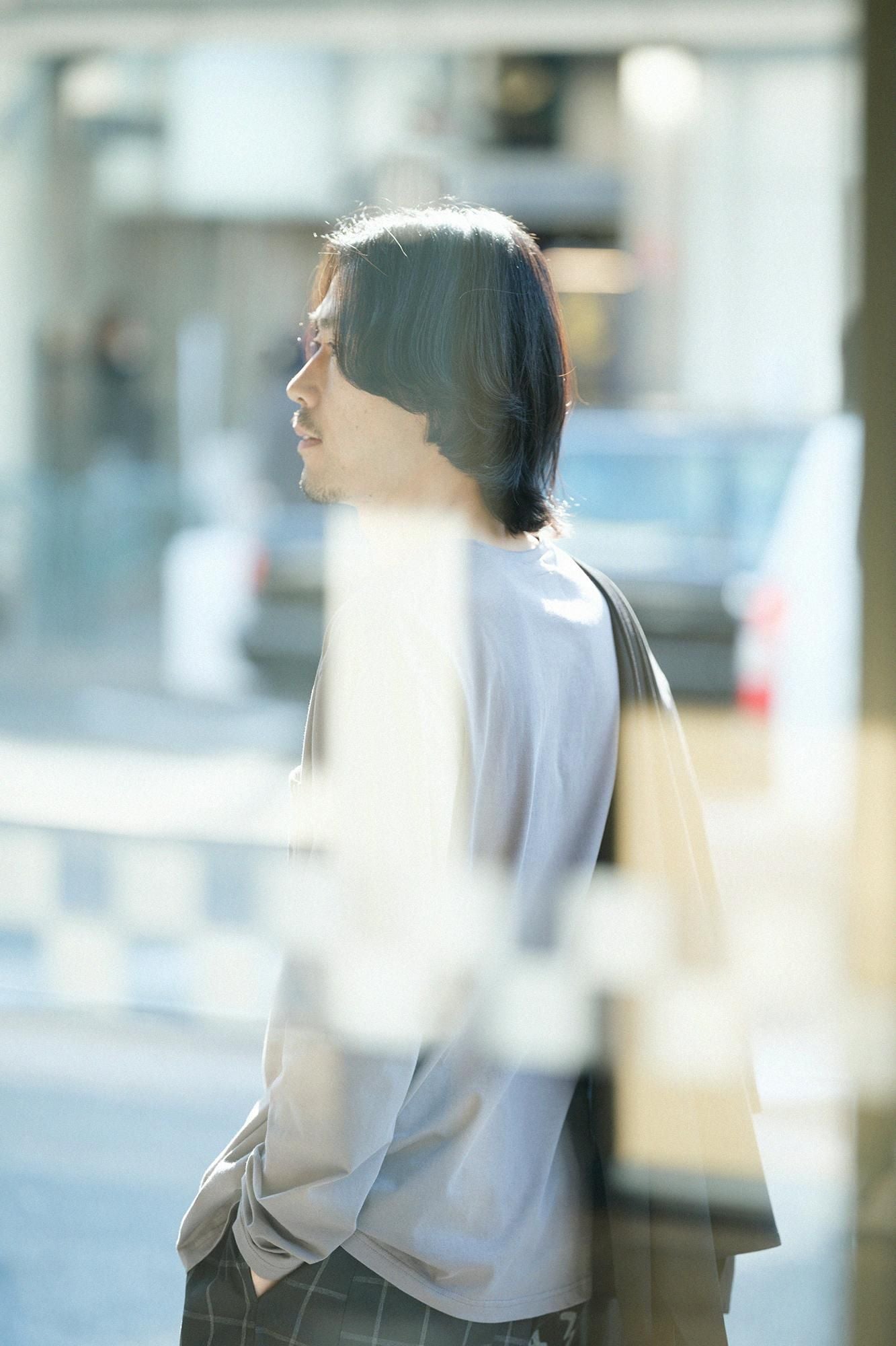 【online한정】30 단일 고 게이지천축 긴 소매포켓 T셔츠/리드 컬러 (작은)