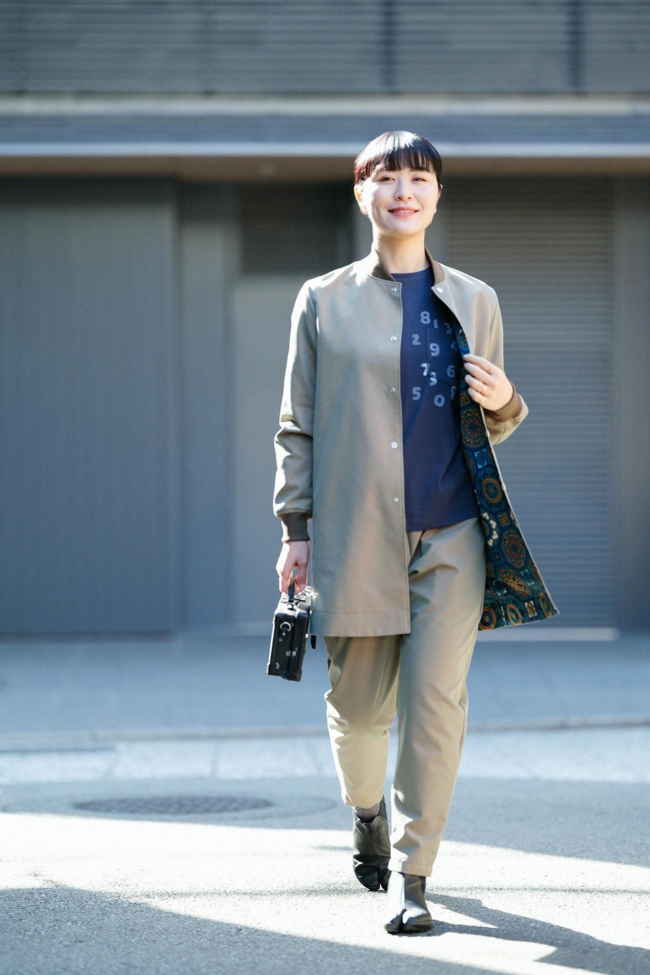 30 Count 1-ply High Gauge Plain Stitch Long Sleeve Pocket T-shirt / Dark Navy