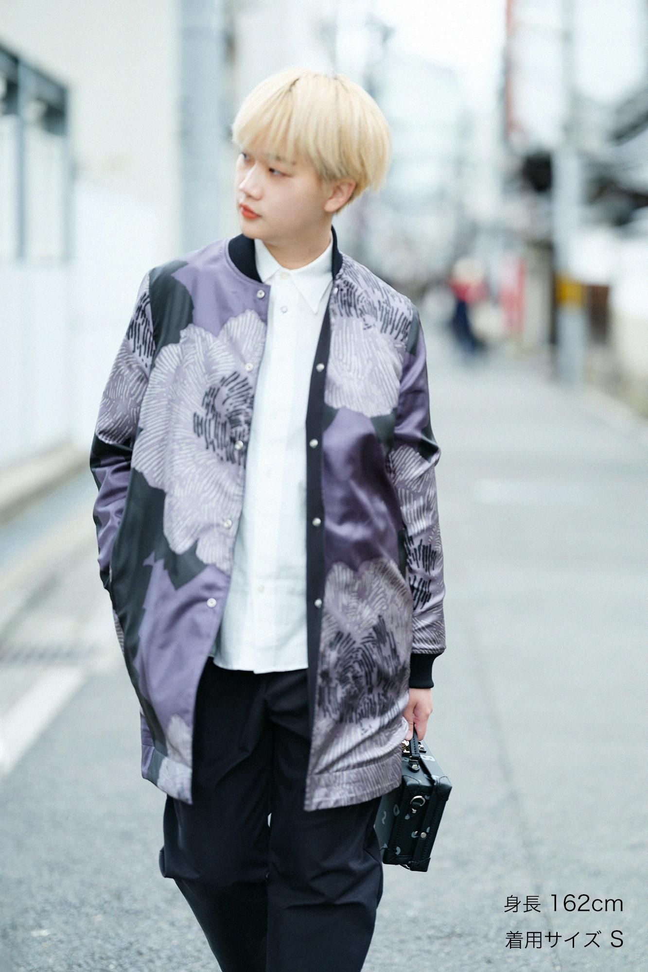 【net限定】60双ギャバジン リバーシブルブルゾン/濡羽色(ぬればいろ)×芍薬(しゃくやく)