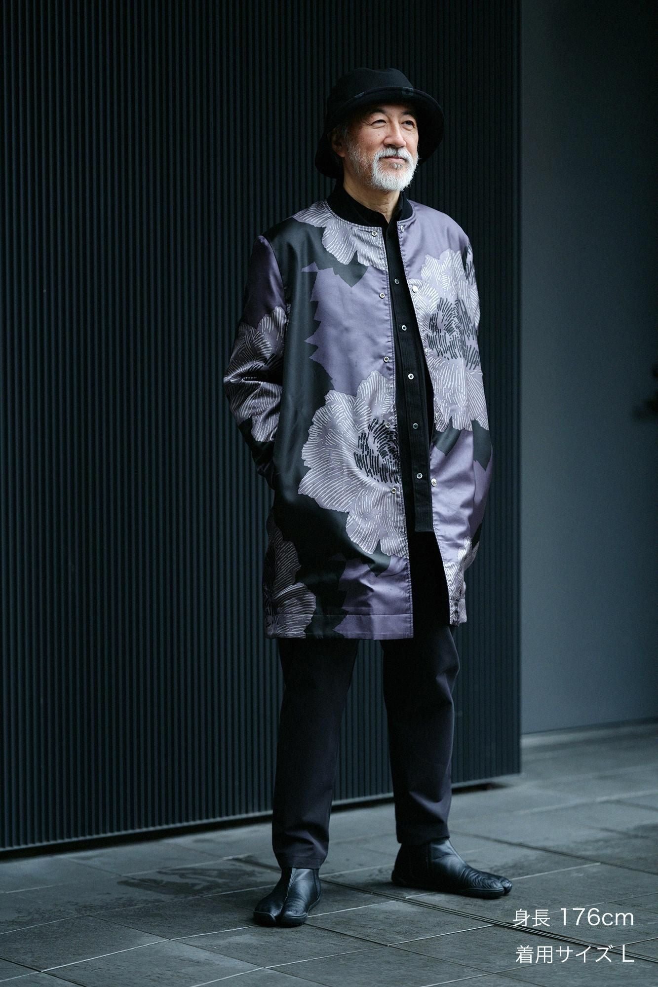 【net限定】60双ギャバジン リバーシブルブルゾン/濡羽色(ぬればいろ)×芍薬(しゃくやく)