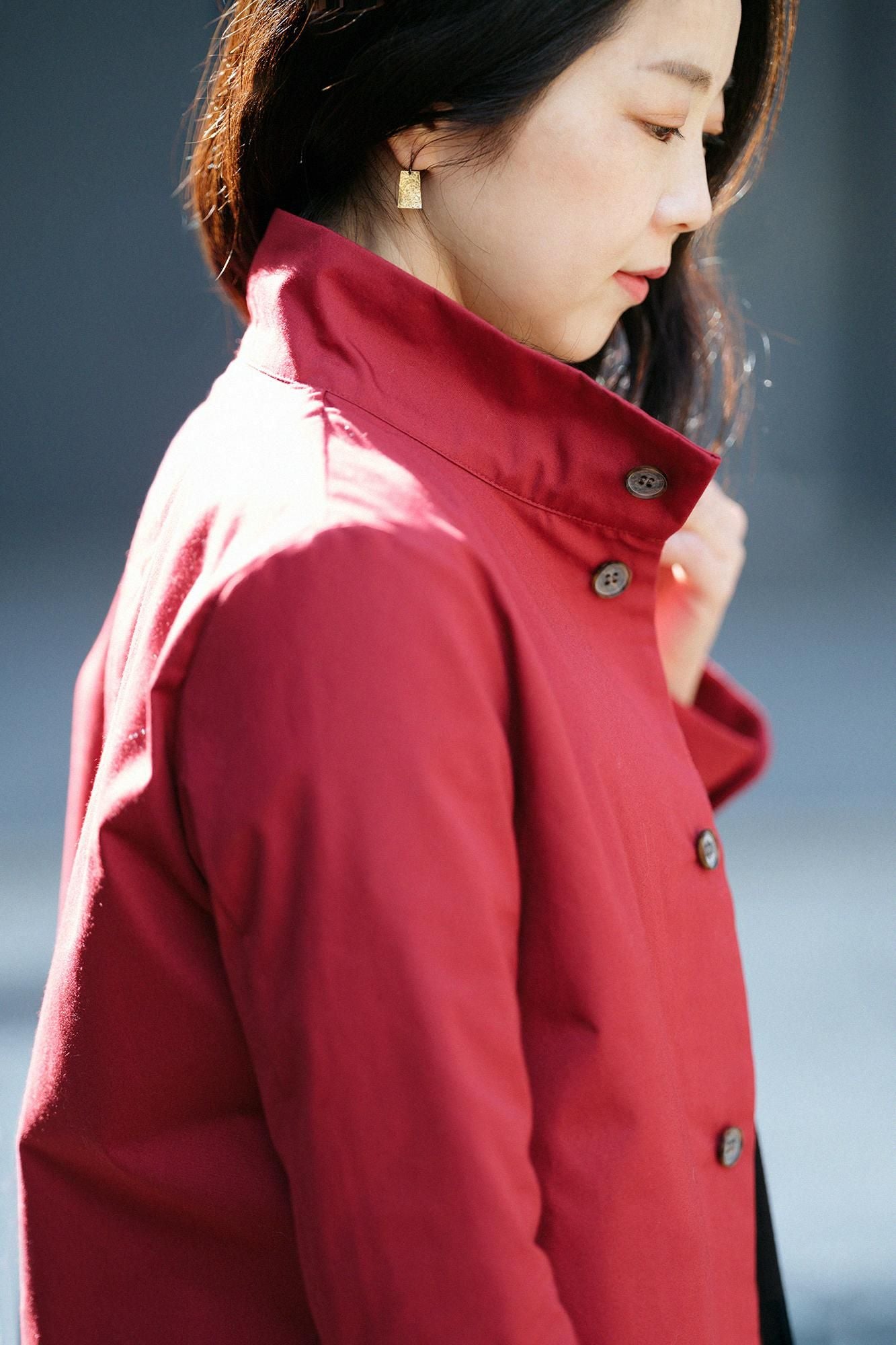 60 Pair Ventile (R) Cross Stand Collar Short Coat / Scarlet × SO-SU-U Twill