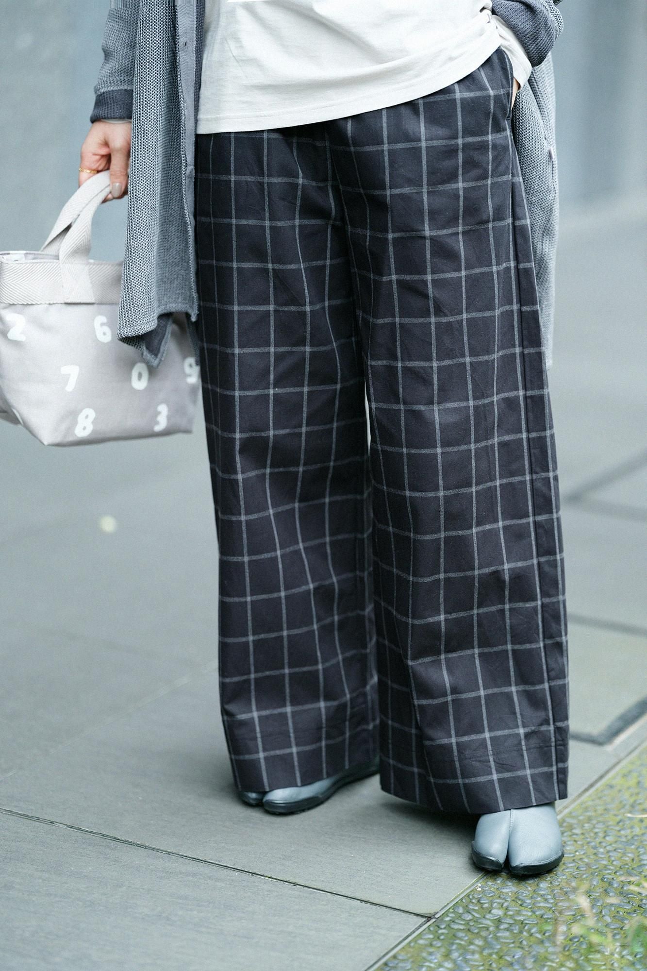 【网络限定】防潮阔腿裤/Nureha格子(Nurebagoushi)