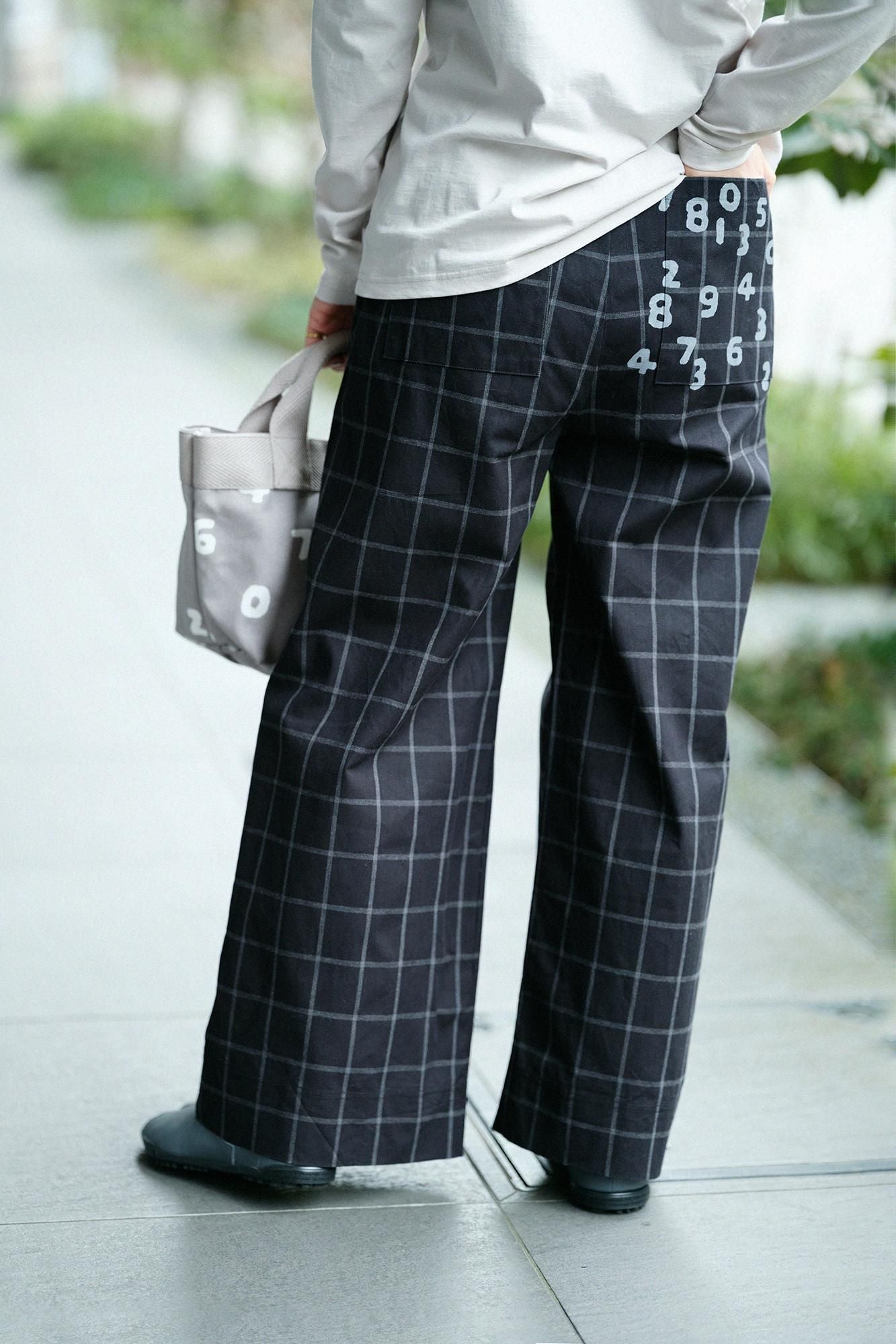 【网络限定】防潮阔腿裤/Nureha格子(Nurebagoushi)