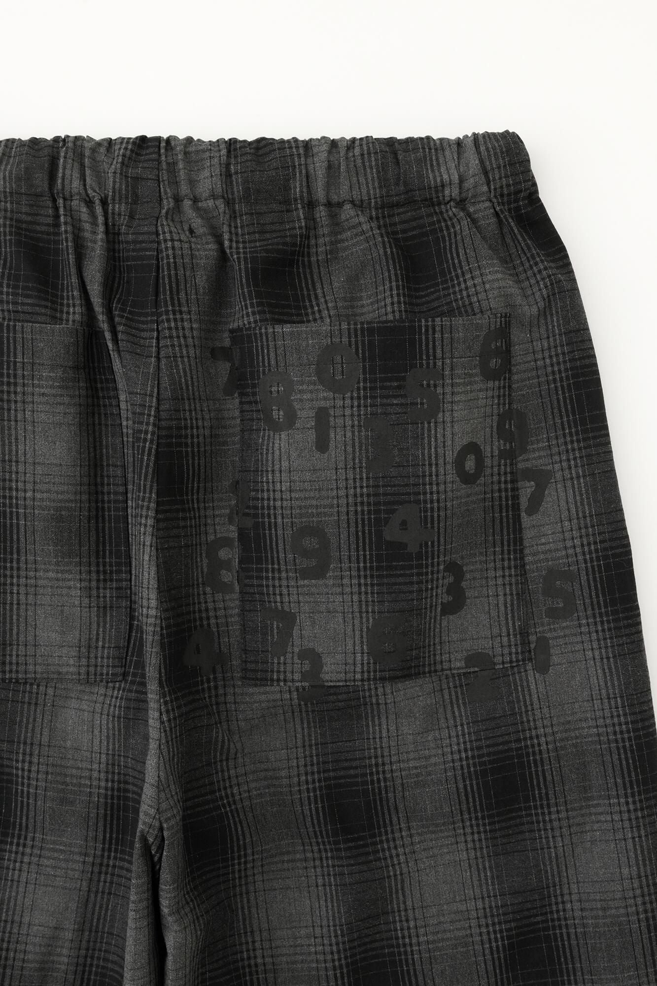 【net限定】ダンプルーフ ワイドパンツ/濡羽霞格子(ぬればかすみこうし)