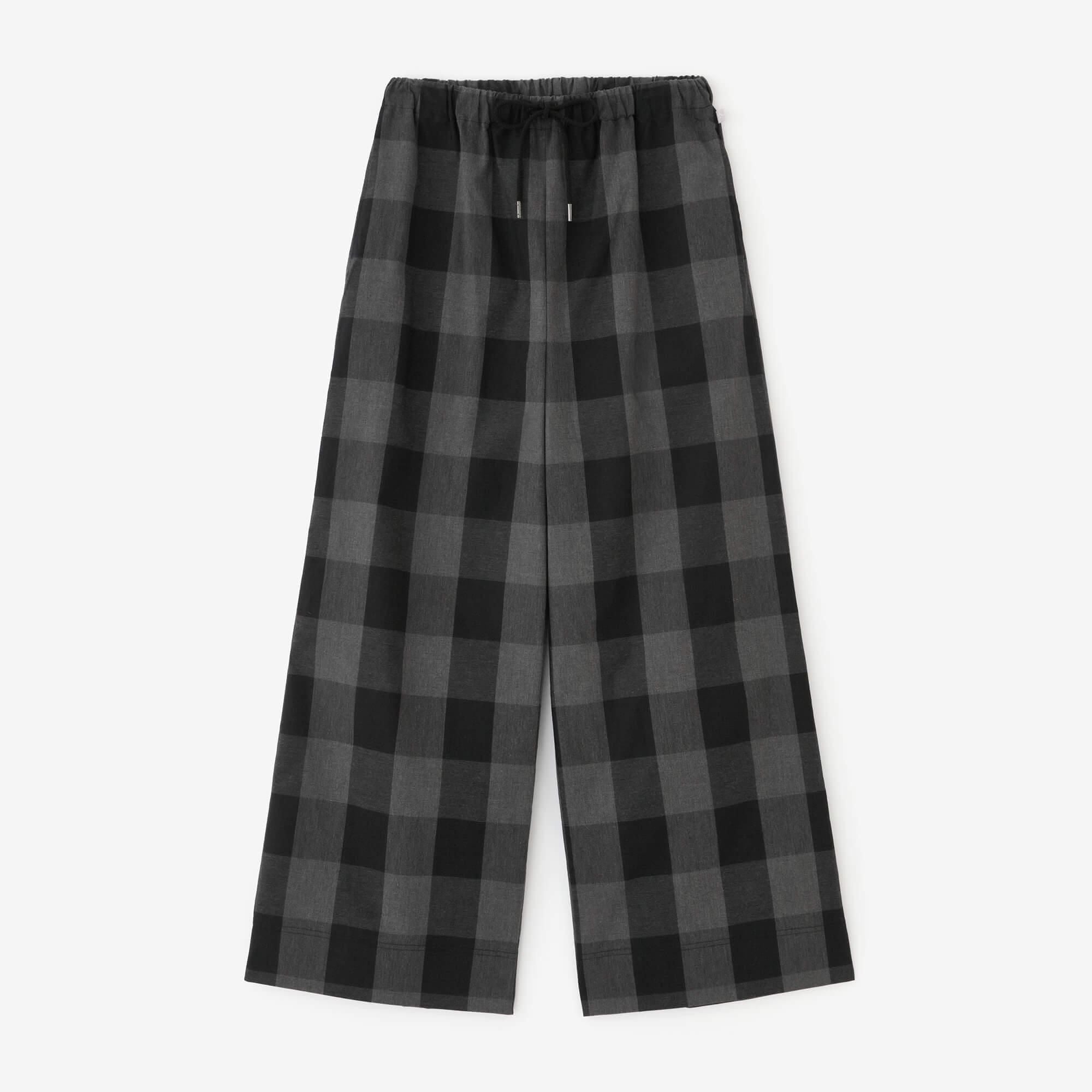 Danproof Wide Pants / Black Big Lattice Goushi