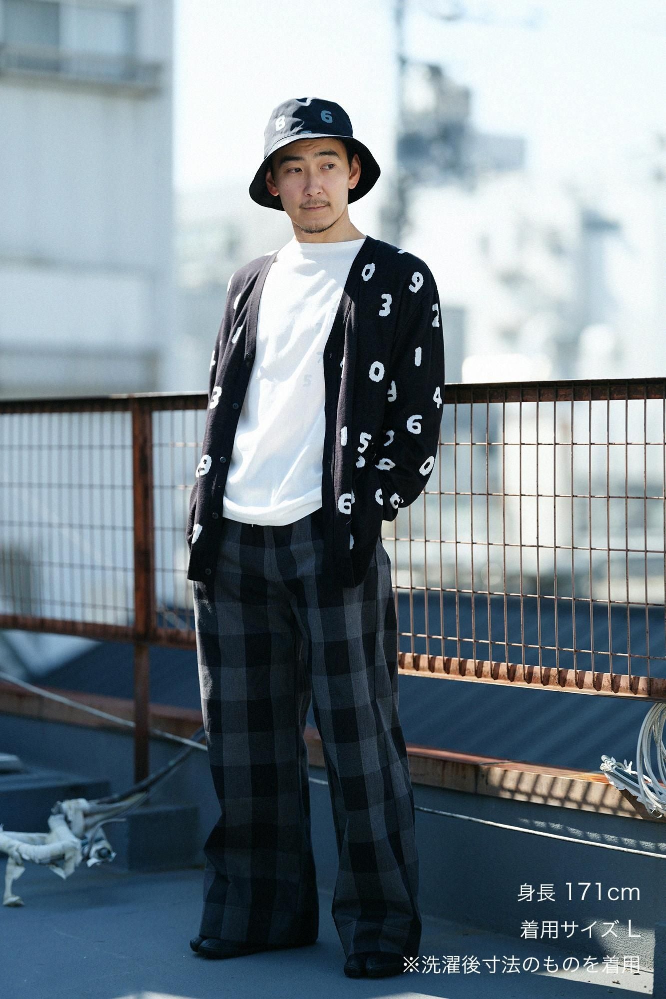 Danproof Wide Pants / Black Big Lattice Goushi