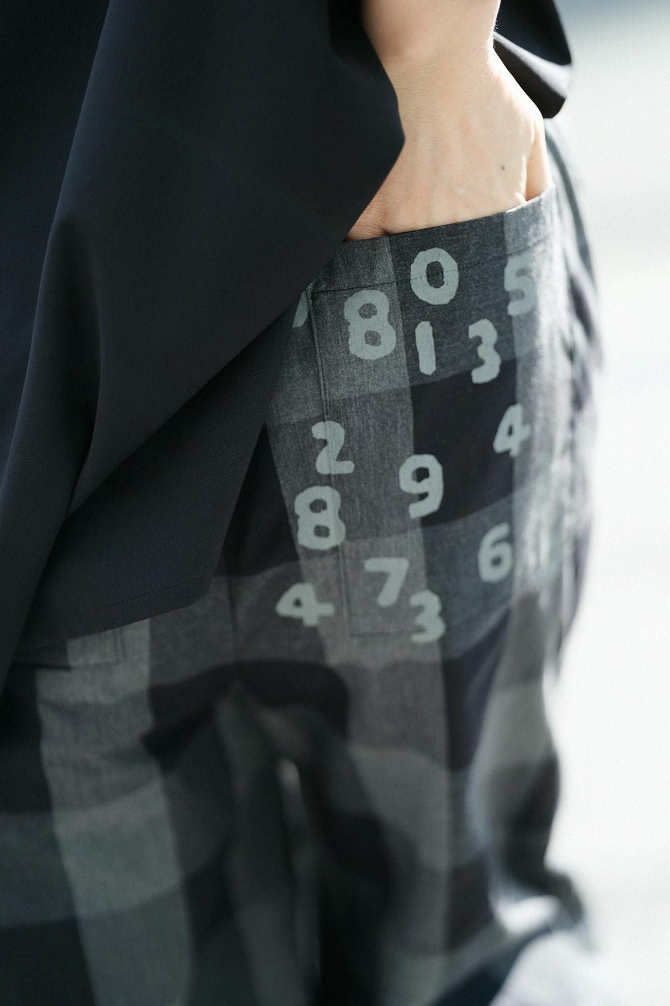 Danproof Wide Pants / Black Big Lattice Goushi