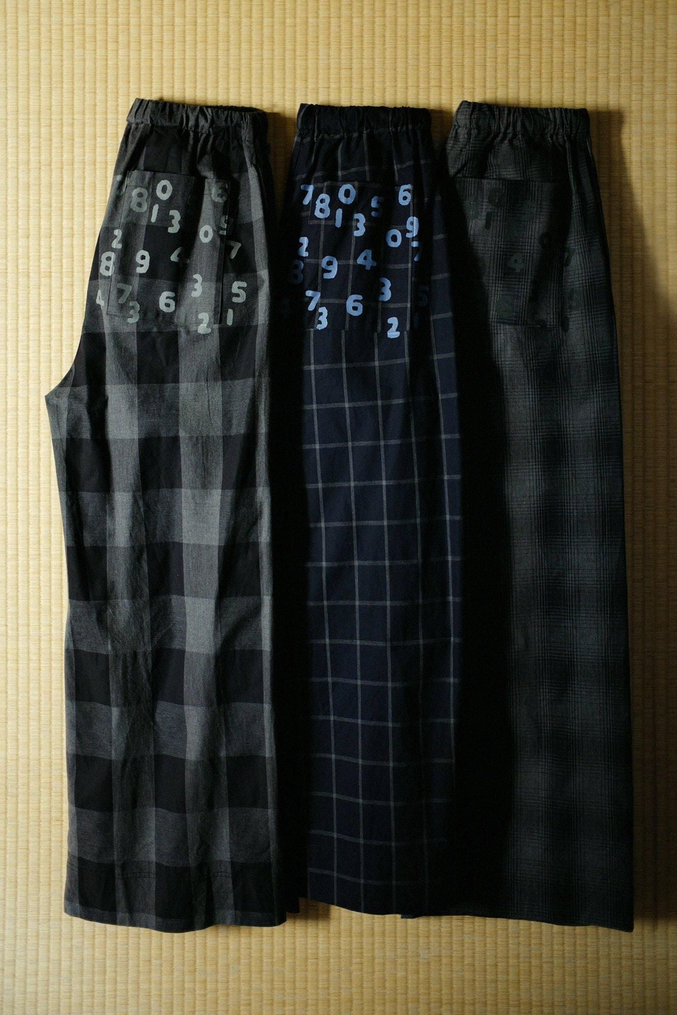Danproof Wide Pants / Black Big Lattice Goushi