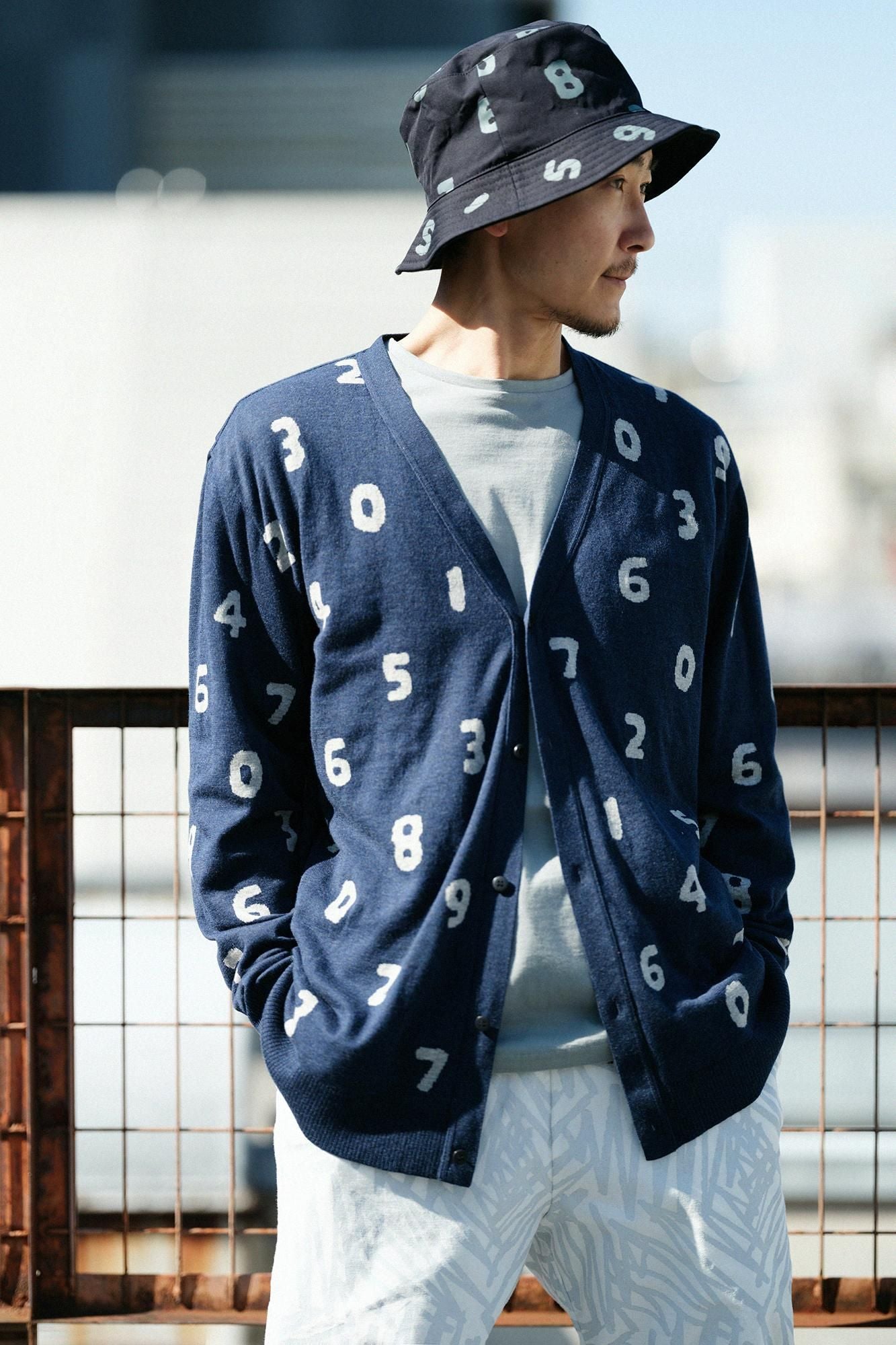 Supima Cotton Jacquard Cardigan / SO-SU-U Dark Blue