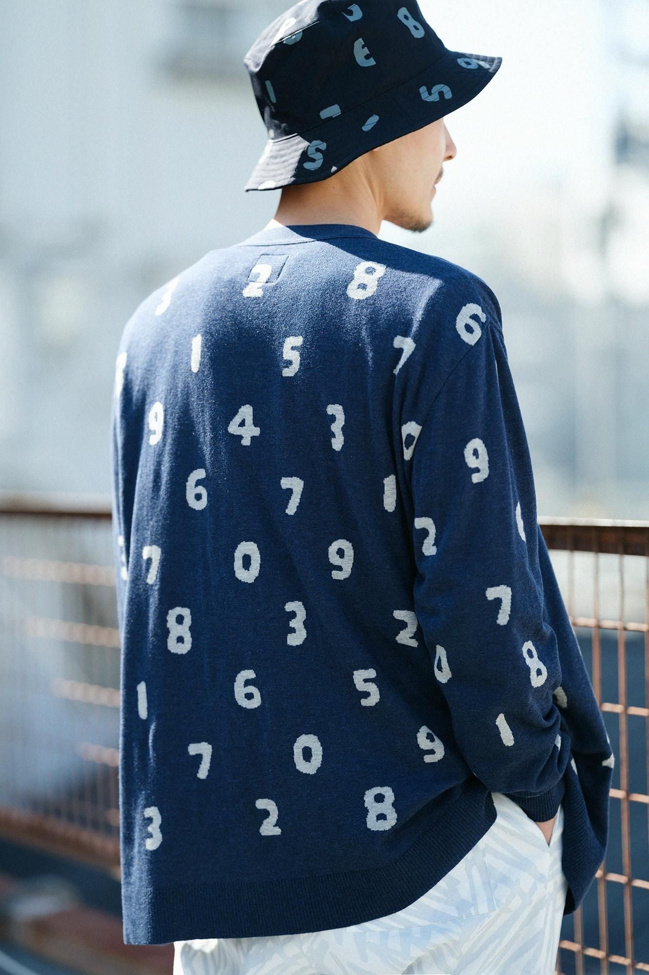 Supima Cotton Jacquard Cardigan / SO-SU-U Dark Blue