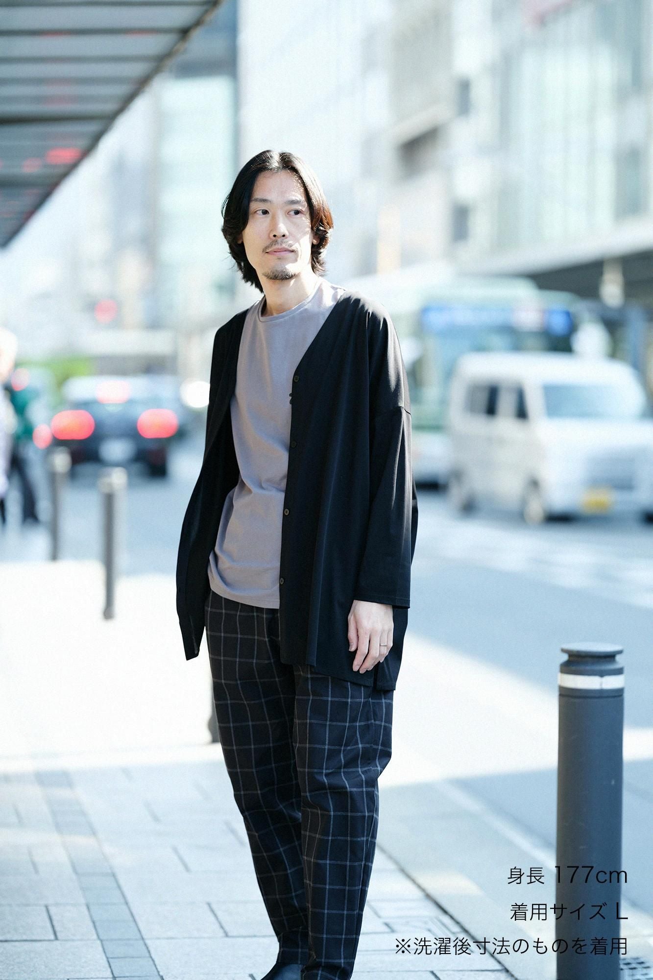 【online한정】덤프루프 이지 테이퍼드 팬츠/Nuryu 격자 (포장)