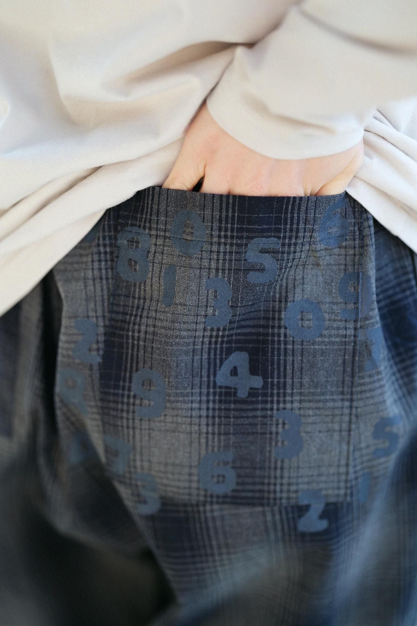 Danproof Easy Tapered Pants / Dark Navy Haze Lattice