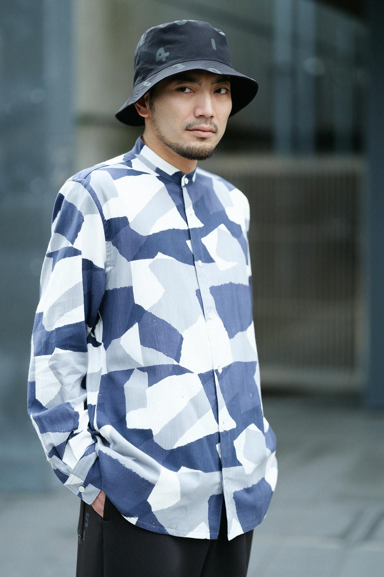 高島縮棉 20/20 立領長袖襯衫 sp/偶然