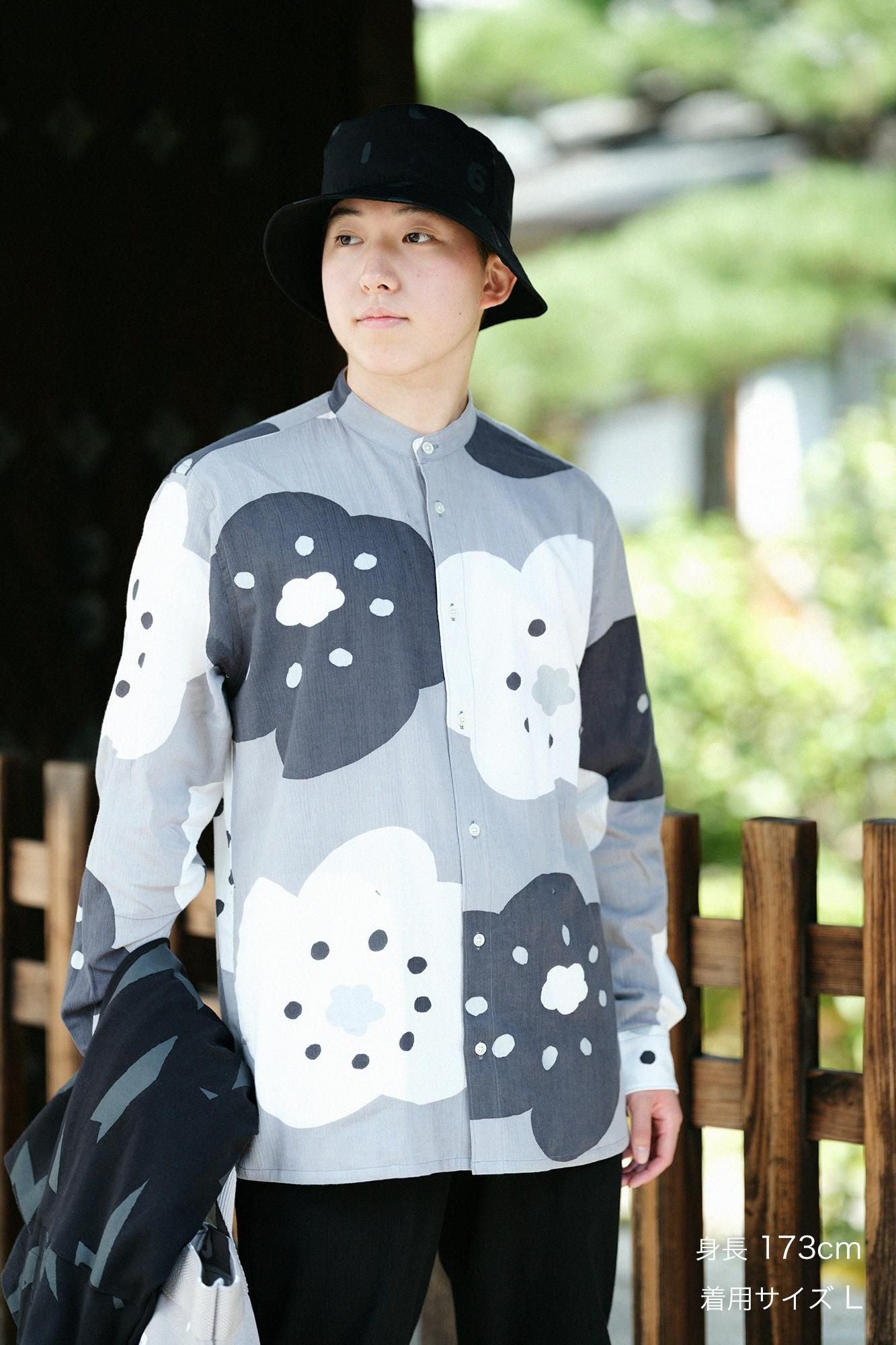 高島縮棉 20/20立領長袖襯衫SP/微笑