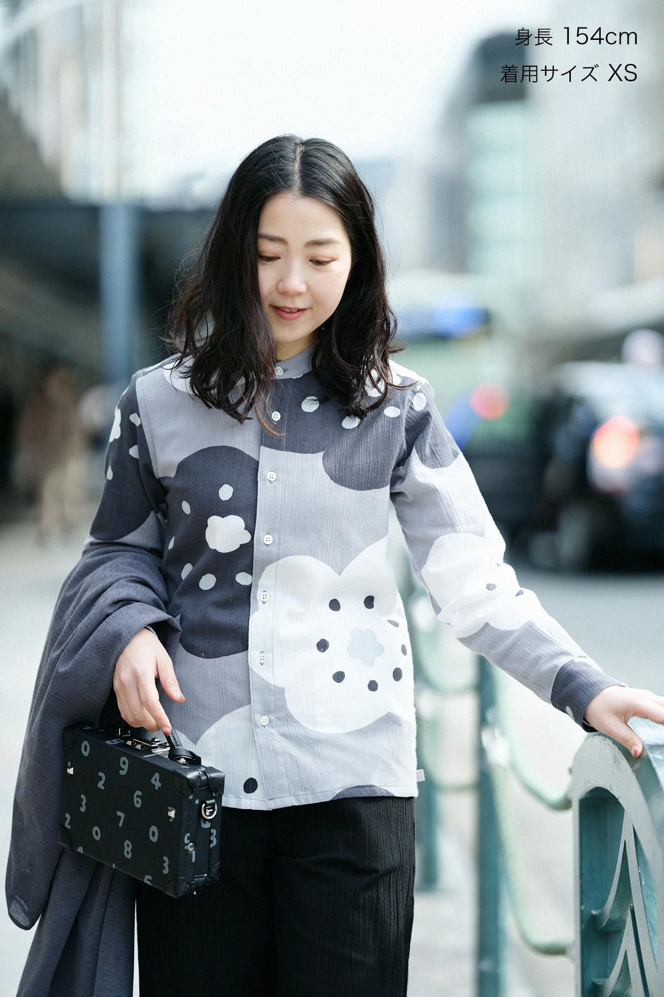 高島縮棉 20/20立領長袖襯衫SP/微笑