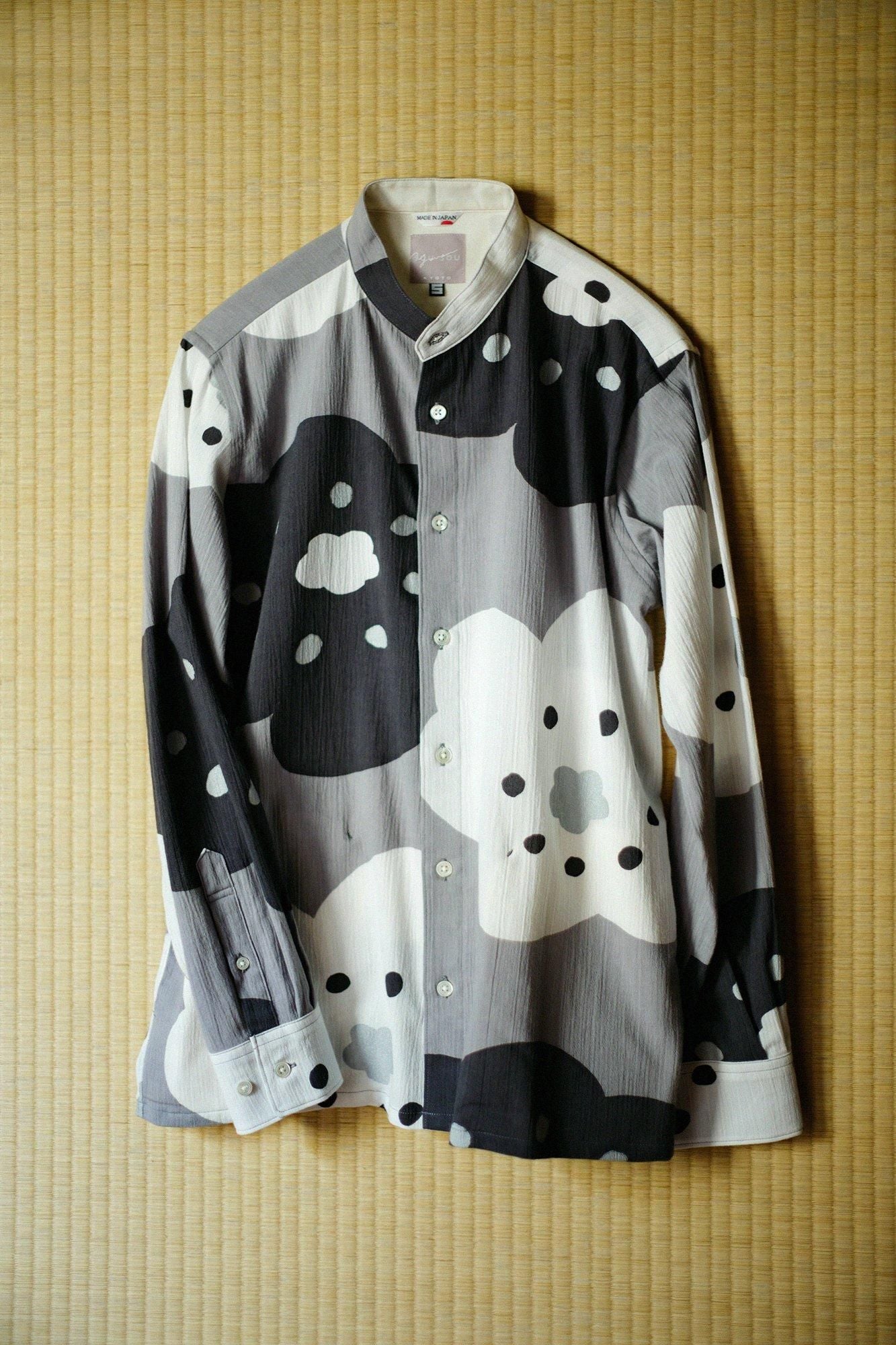 高島縮棉 20/20立領長袖襯衫SP/微笑