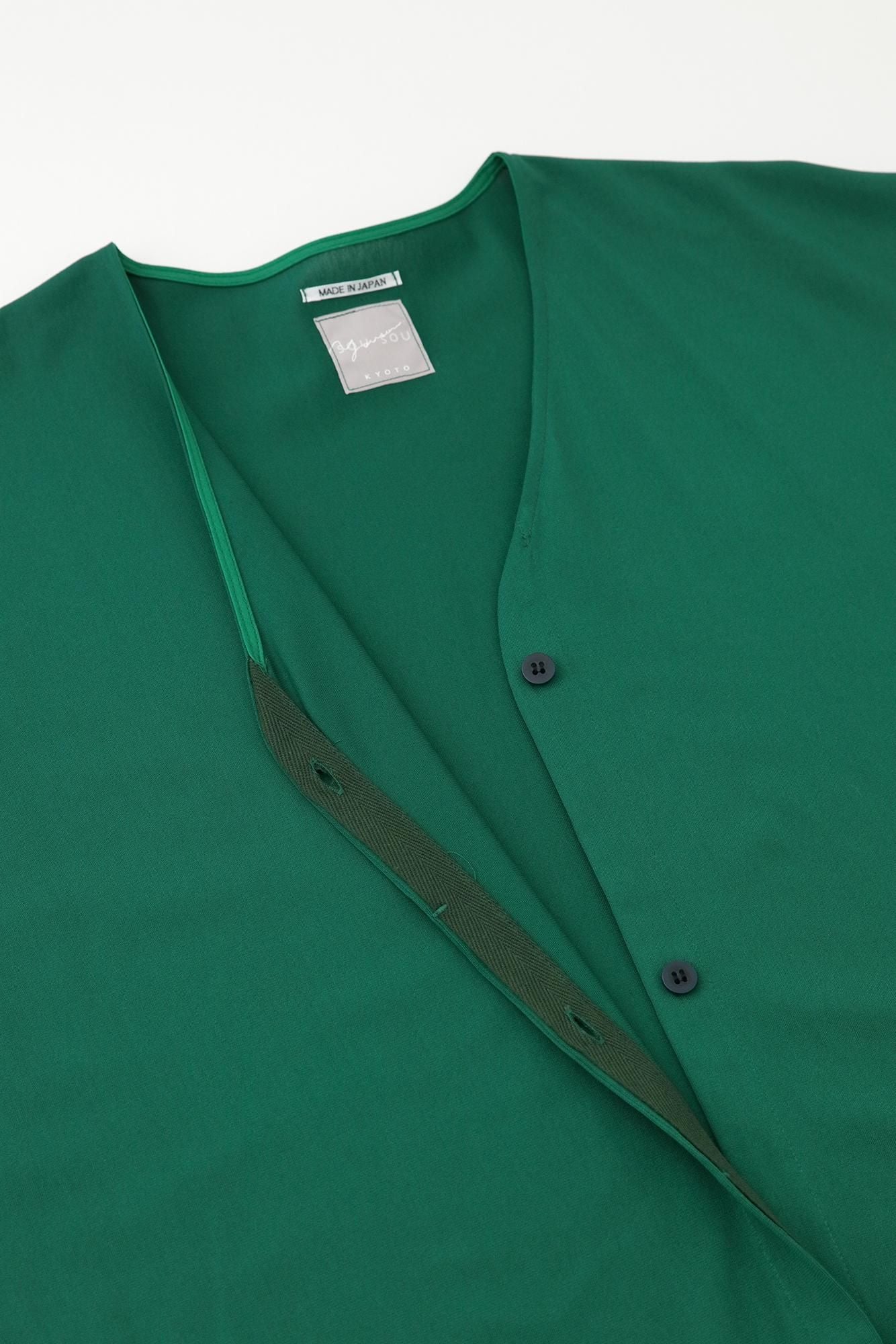 코튼 트리아세테이트 V넥 빛튜닉가디건/Tokiwa Midori (Tokiwa Midori)