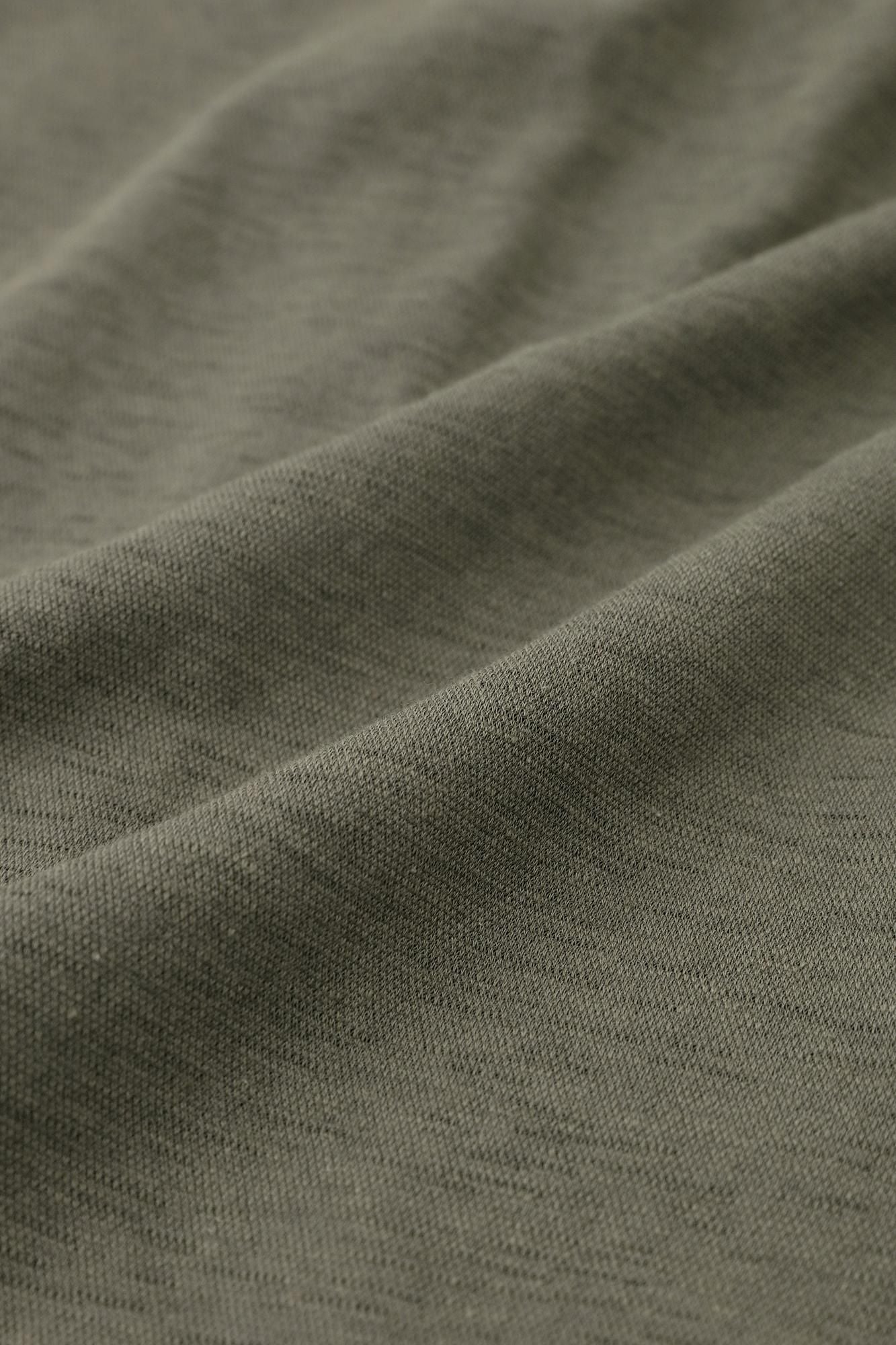 綿麻混 リランチェ(R) Vネック ライトコート/柳茶(やなぎちゃ)