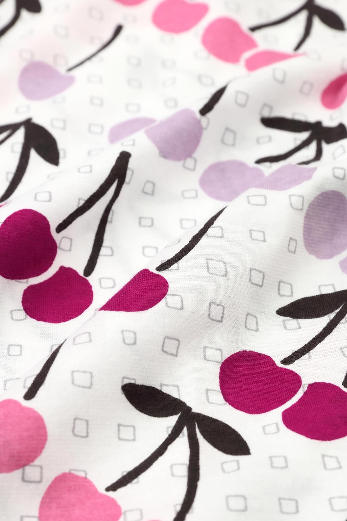 ●方領上衣七分袖/櫻桃