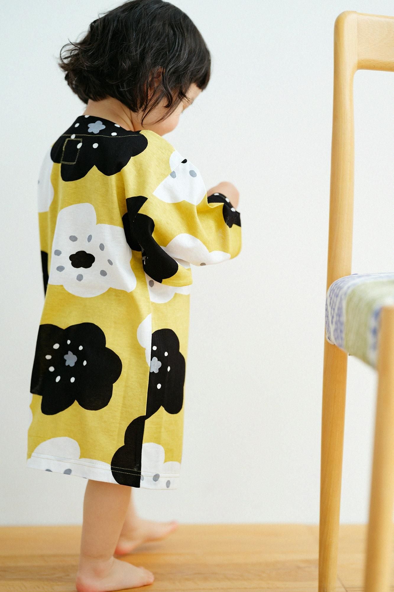 ●圓弧袖貫頭衣/微笑 芥末黃