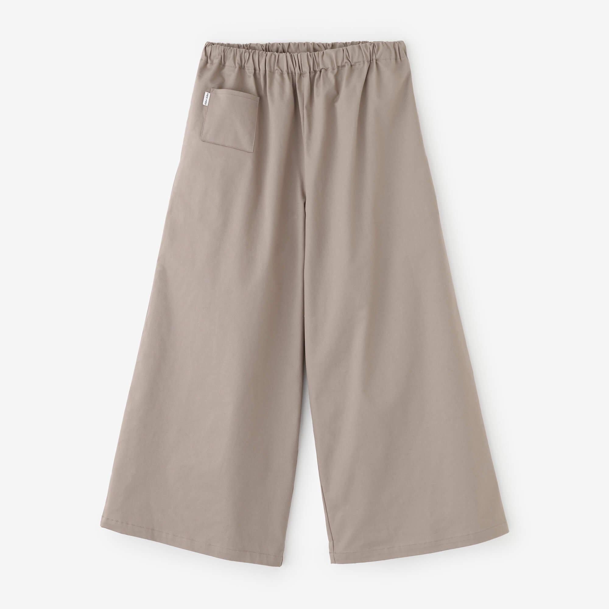 Shin Twill Weave Wide-legged Pants / Light Grey