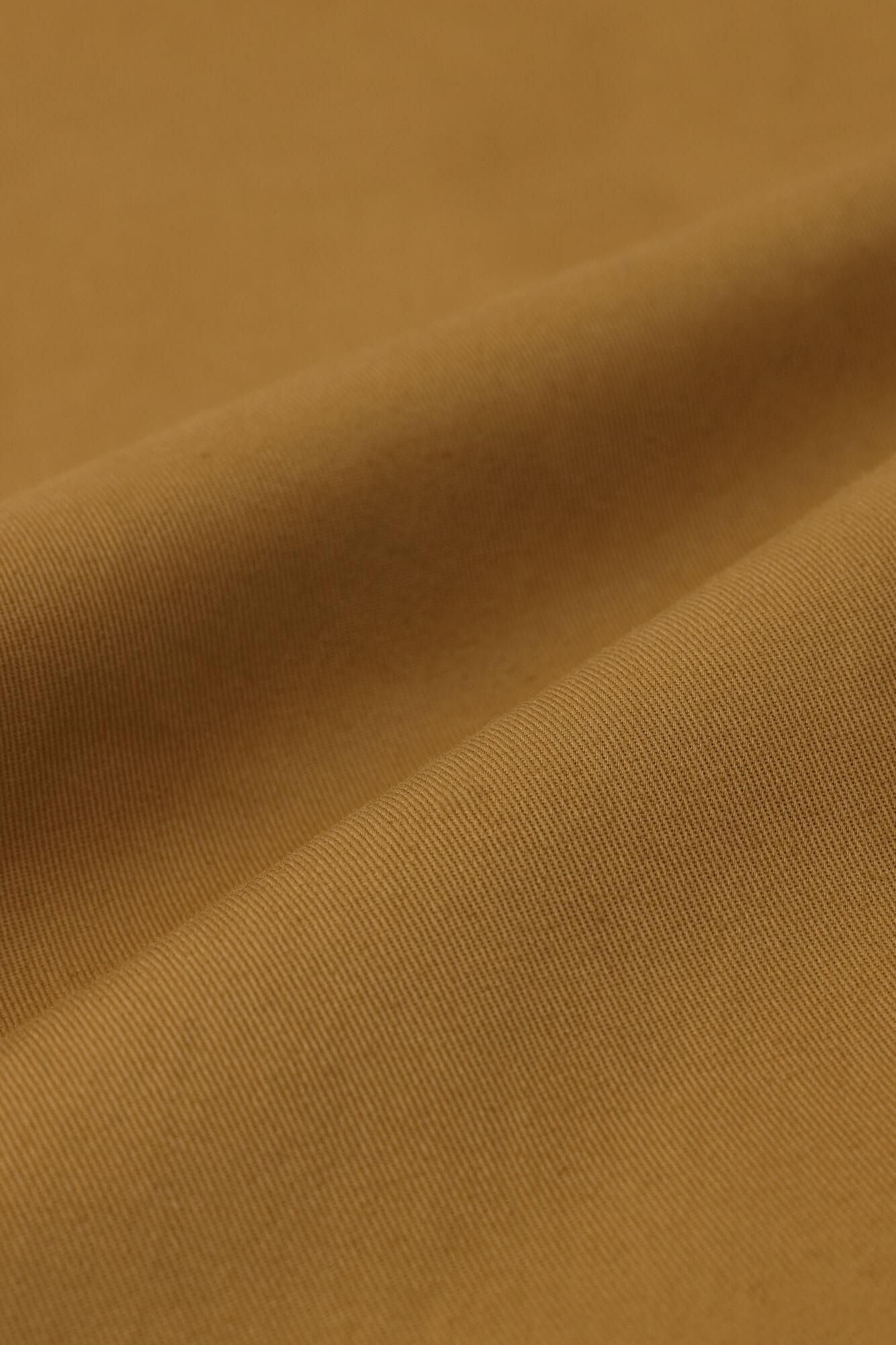 伸 斜紋織 闊腿褲/黄枯茶色