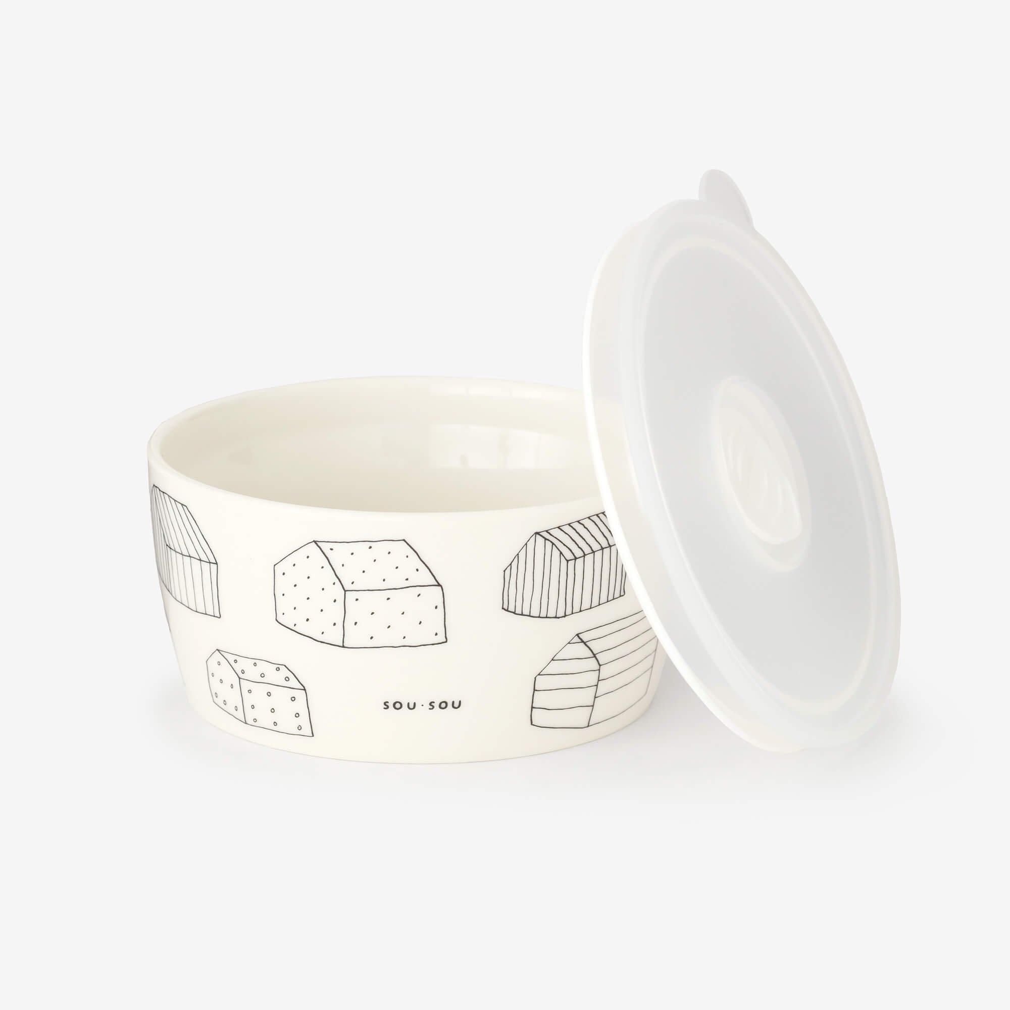 Ceramic Microwave Pack M / Houses Black