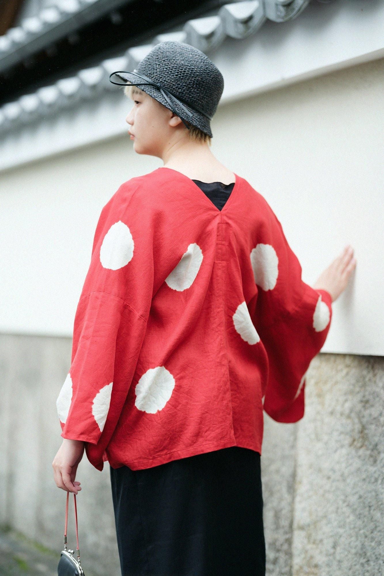 Shinkiyo Shibori Leinen Hatsuki/Mizutama-dai (Mizutama-dai) Dunkle Farbe x Neri-Farbe