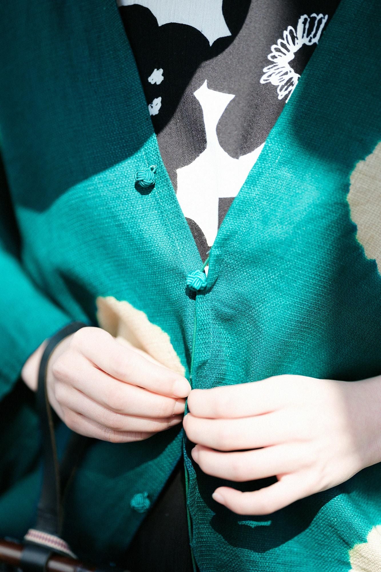 chikaki shibori大麻帽 /大圆点(mizuta madani),tokiwa green(tokiwa midori)x hashiba miiro