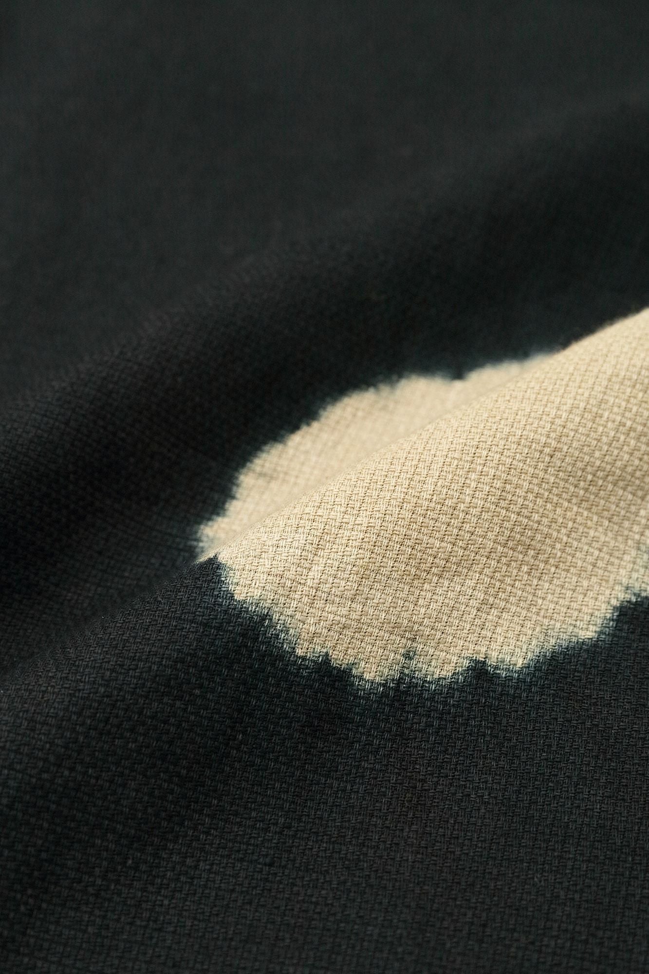 Konsei Tie-dye Linen Hatsuki Cardigan / Large Polka Dots Black × Hazelnut Color