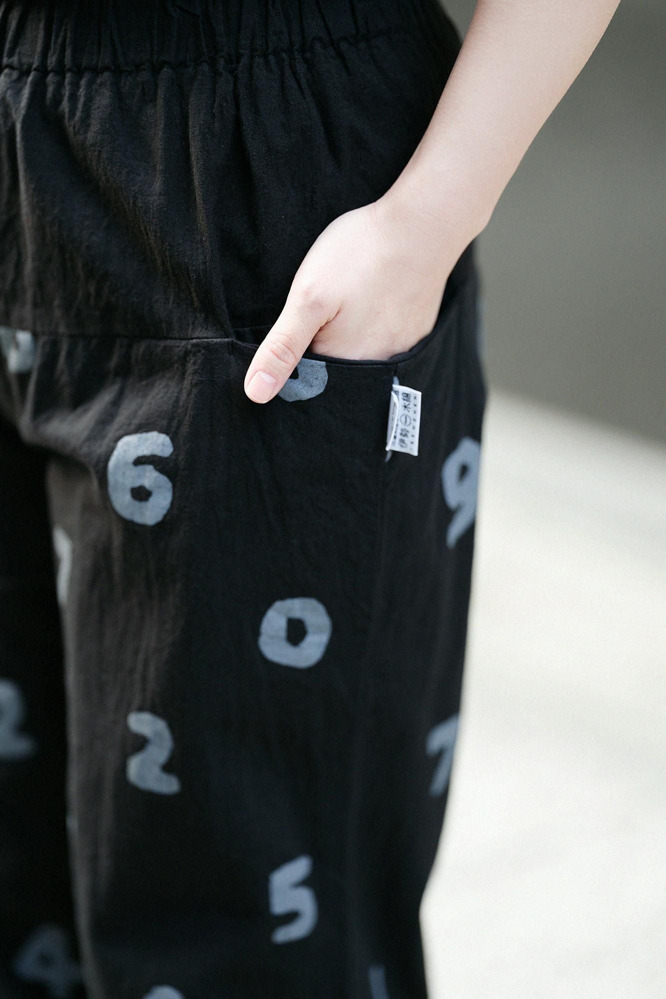 Isemomen Cotton 20/20 Linen-blend Obi Style Pant / Black × SO-SU-U