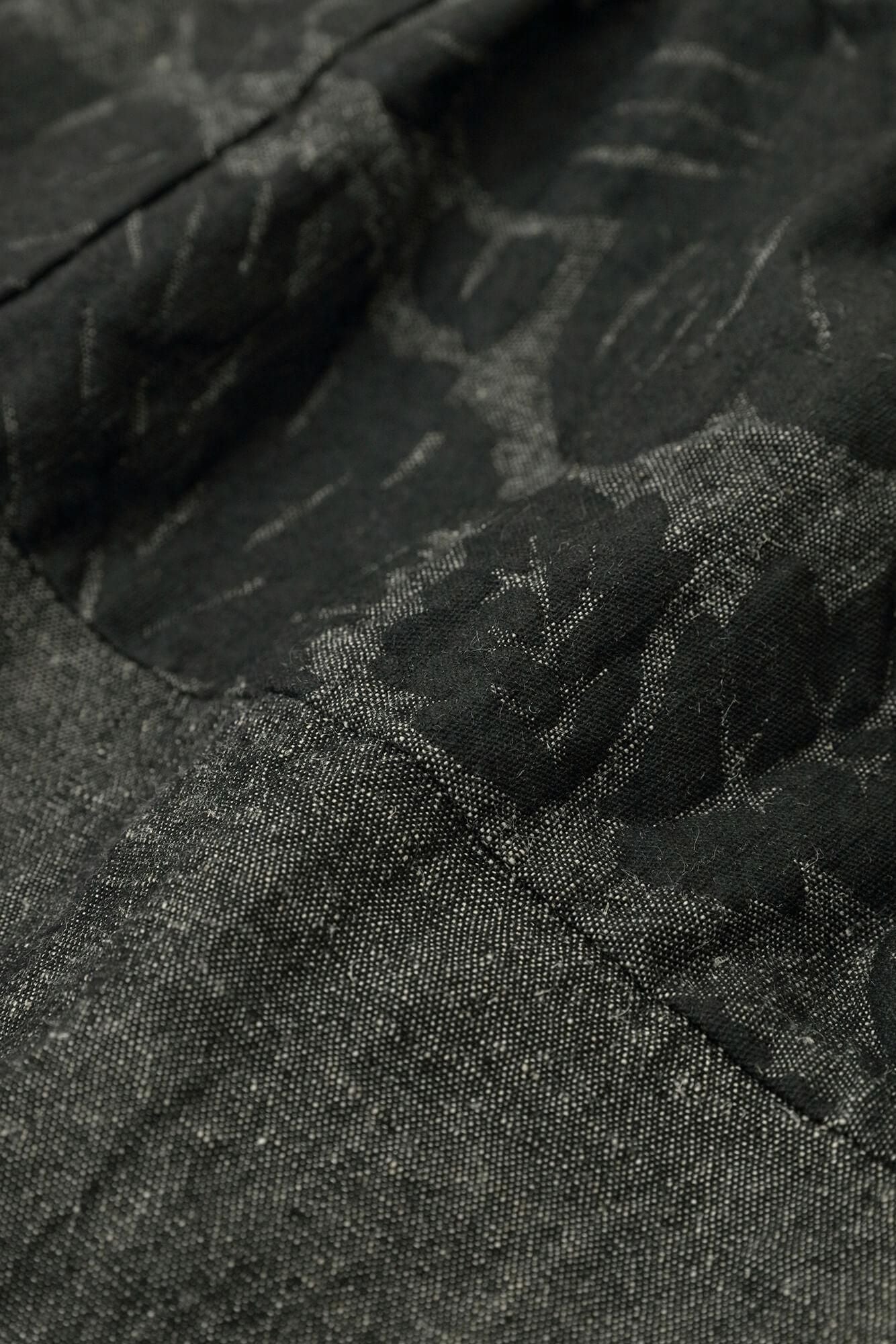 ISE Cotton 20/20 Blend Obi Monpe / Print (Hanga) x Color de carbone (Kesizumiiro)