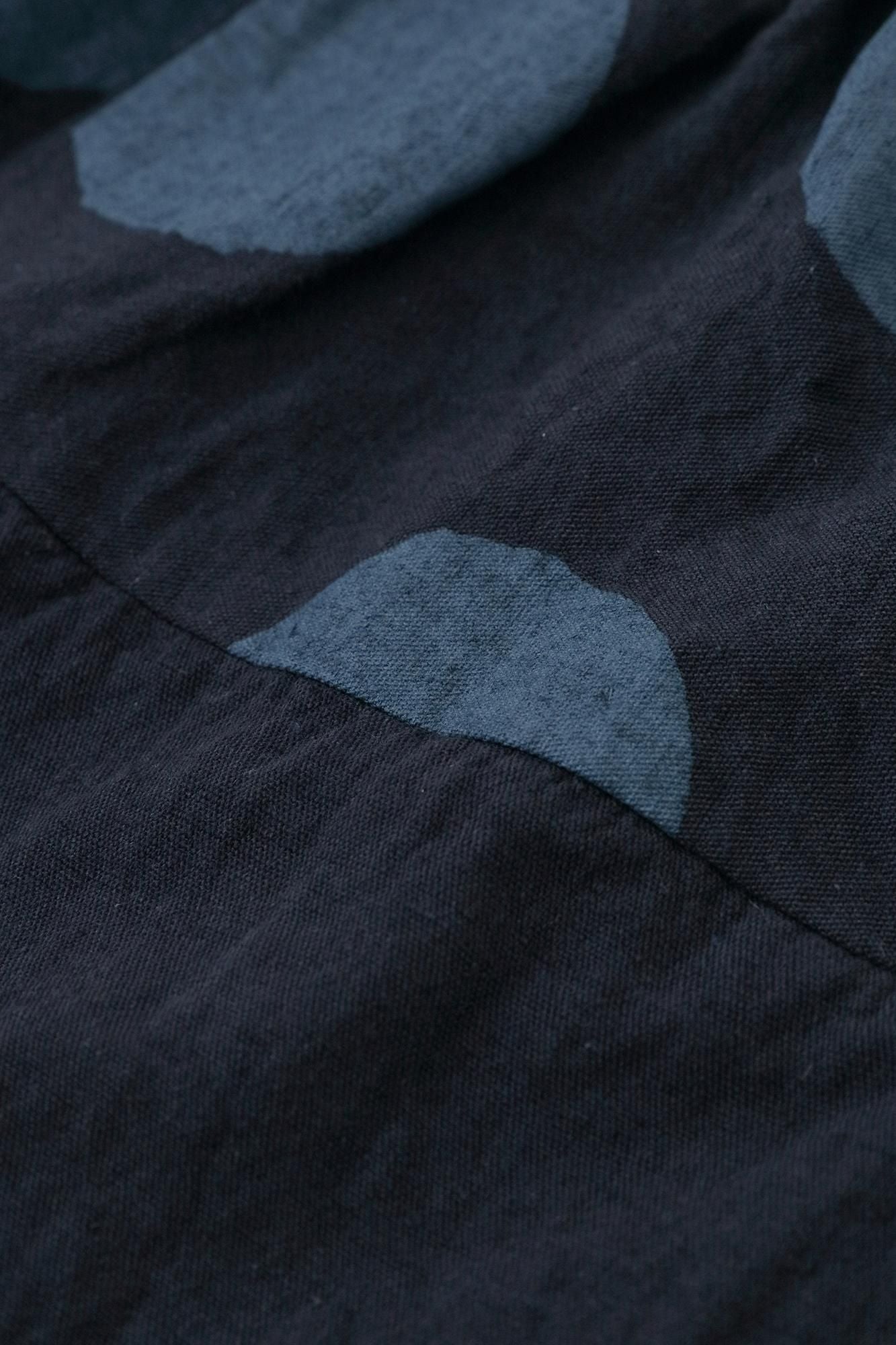 ISE棉花20/20亚麻混合OBI MONPE/SUIGYOKU X深蓝色(Noukon)