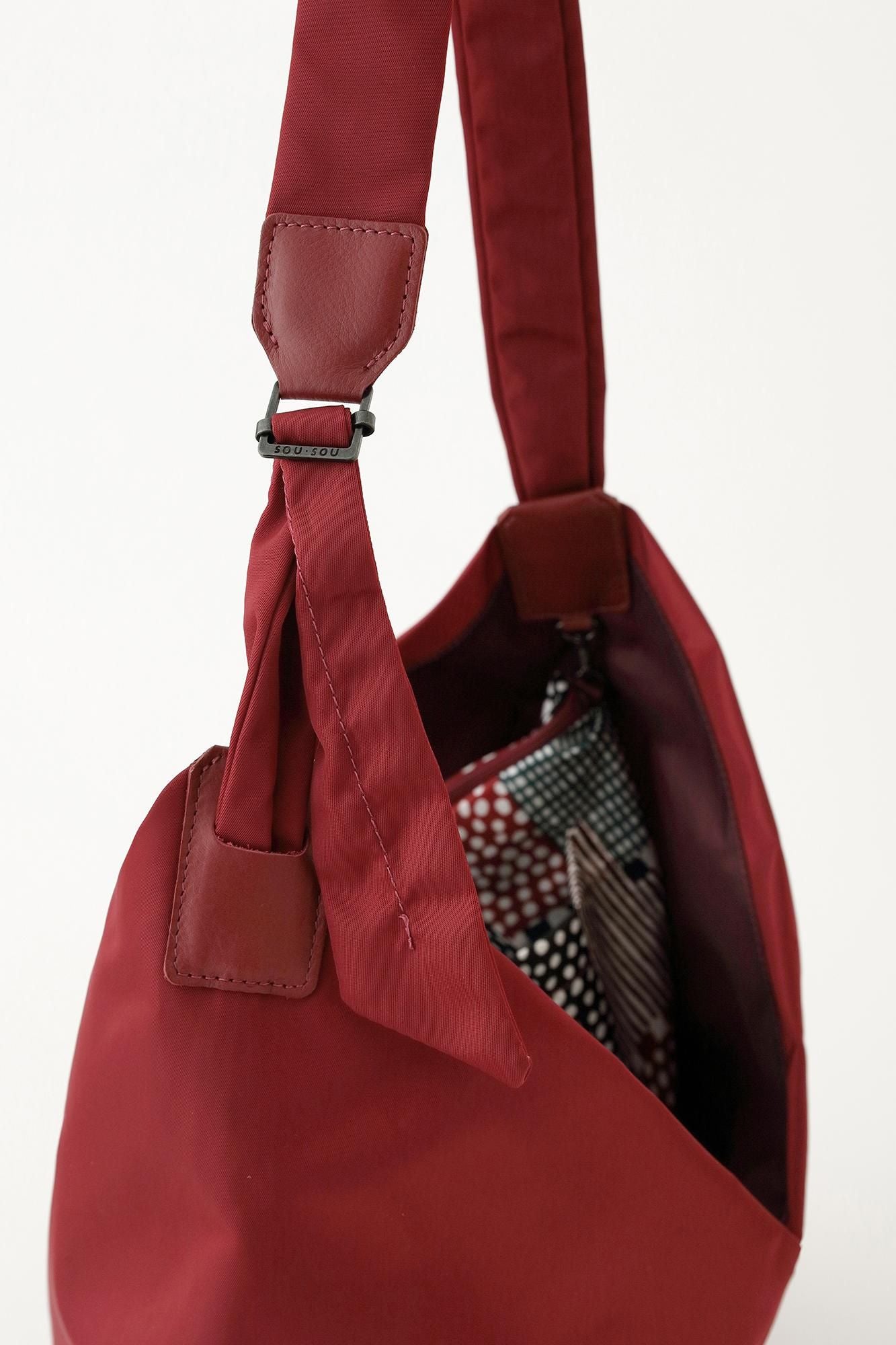 SOU・SOU×y'saccs 肩背包 穩(okeuka gyo)/胭脂紅(enjiro)x a時間2