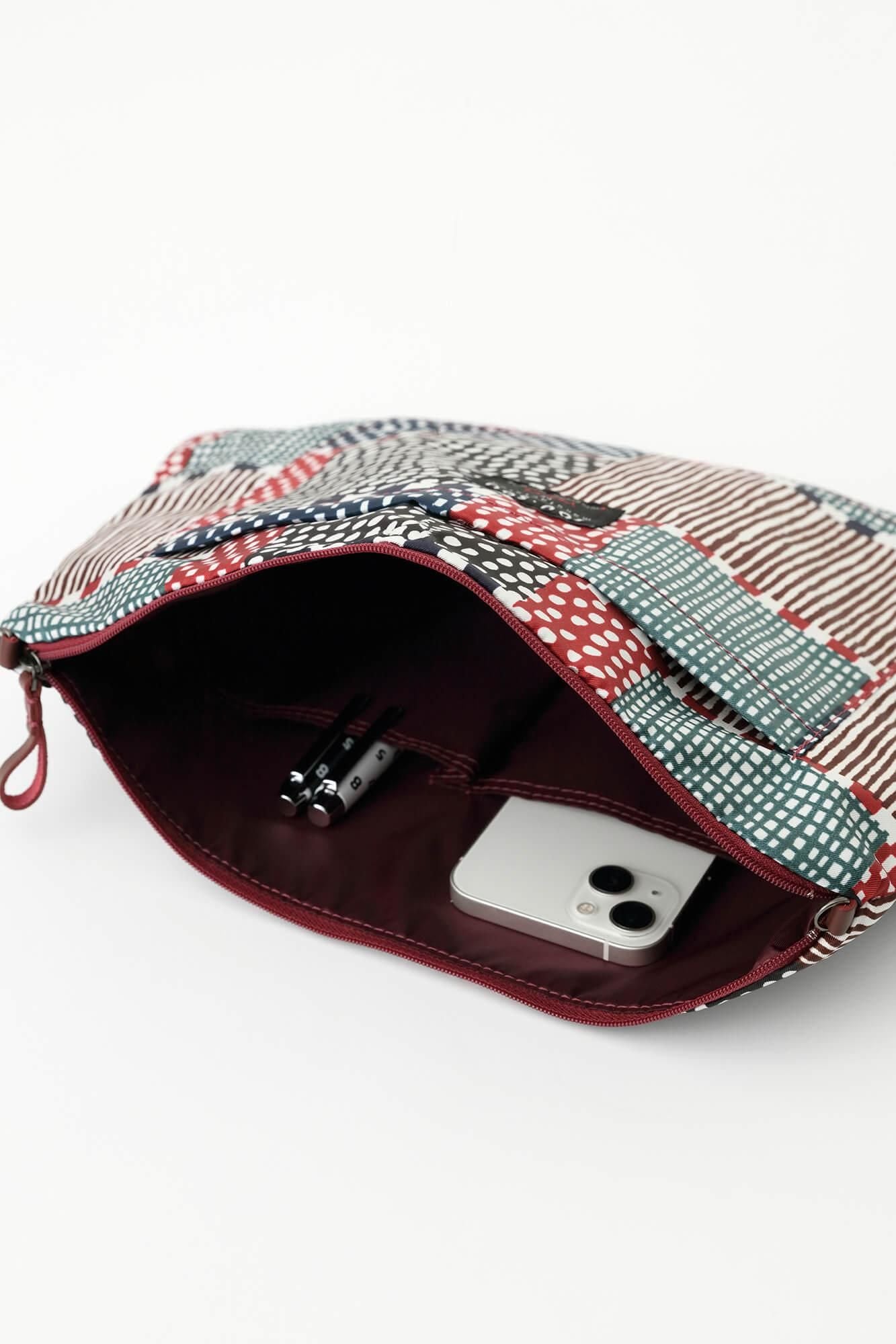 SOU・SOU×Y’SACCS肩背包 穩/胭脂紅×點線2