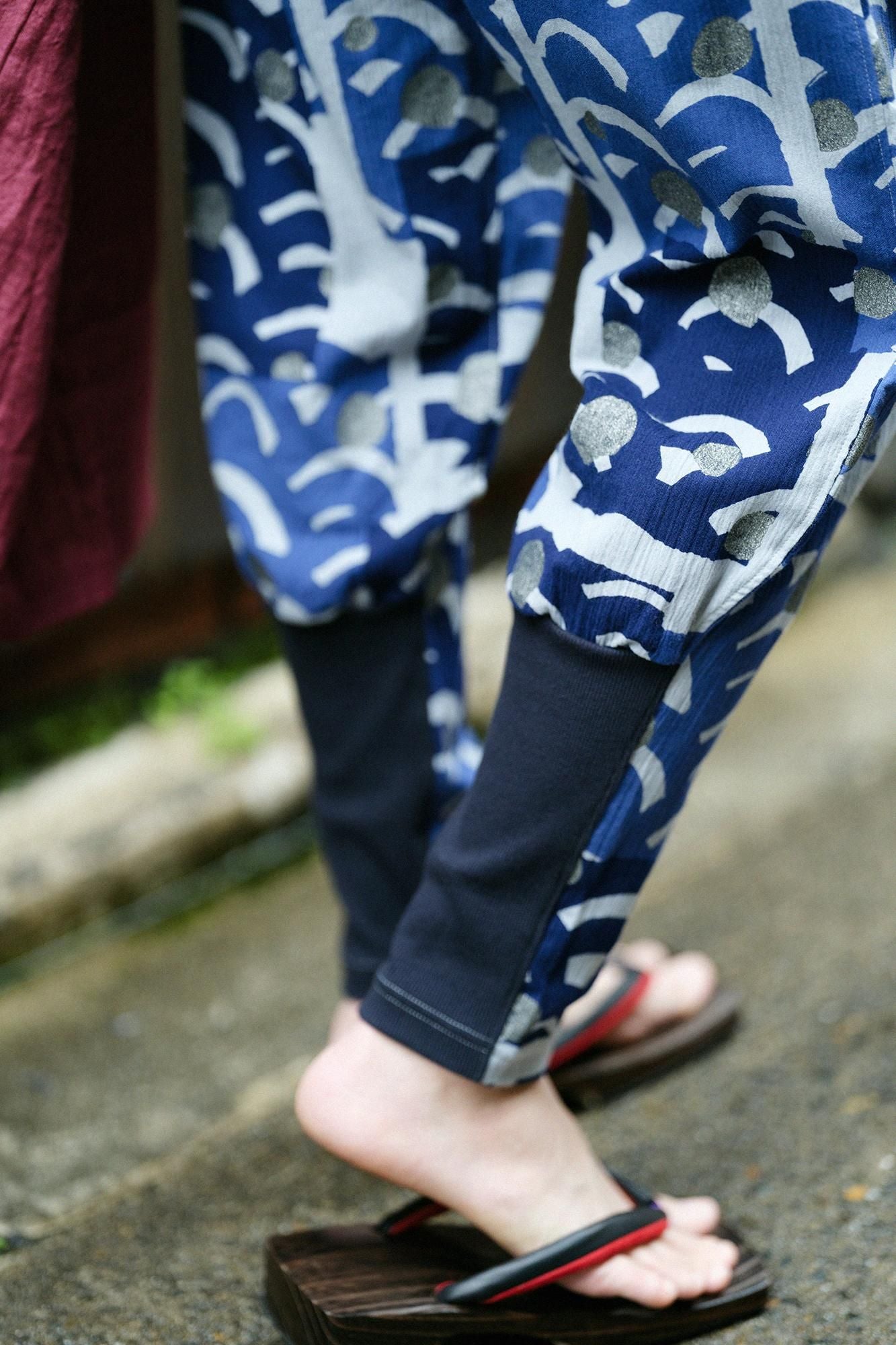 【net Limited】Chizimi Cotton 20/20 Harem Pants / Blue Wave