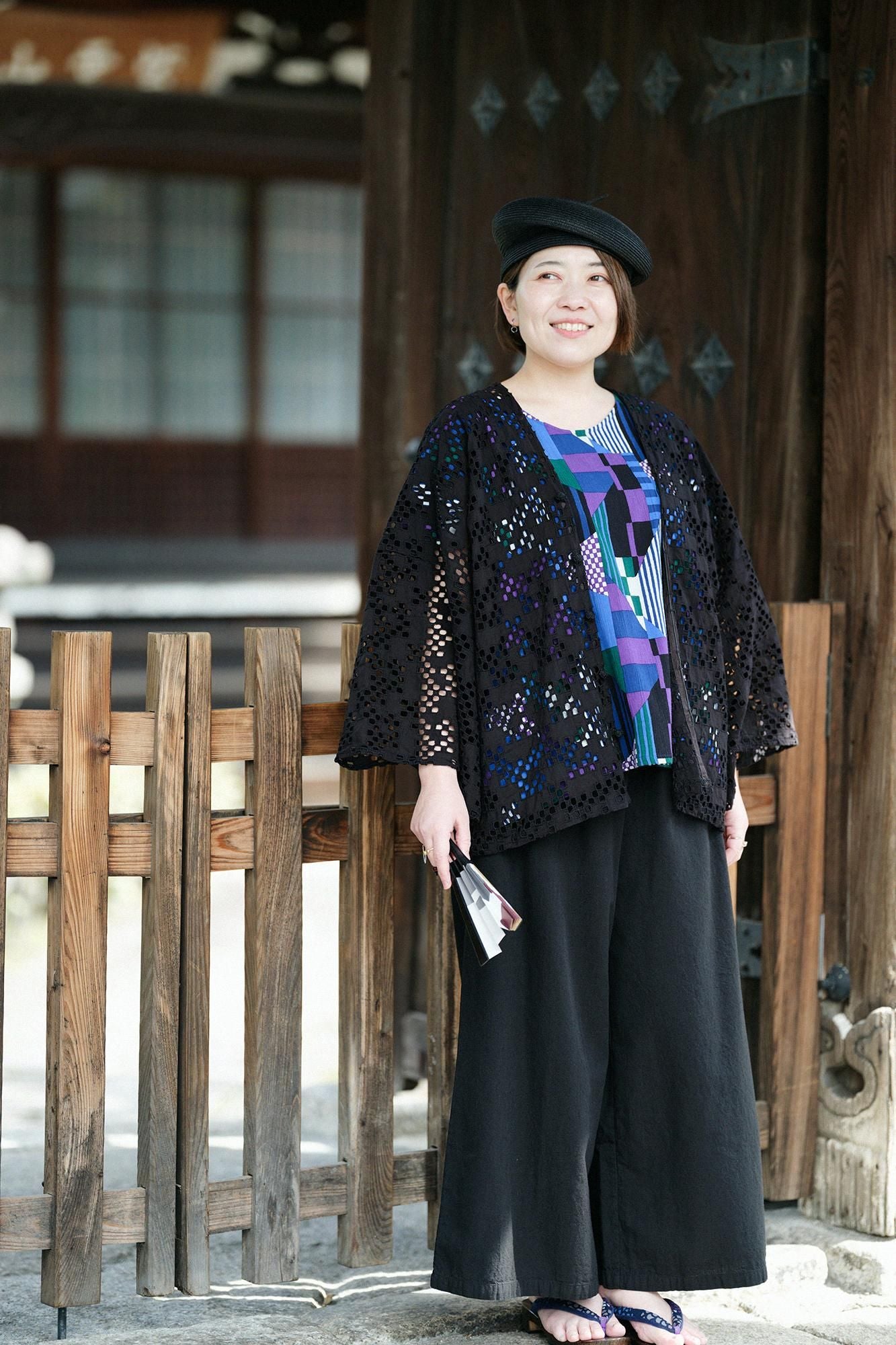 高島縮棉 20/20方形上衣/幾何紋