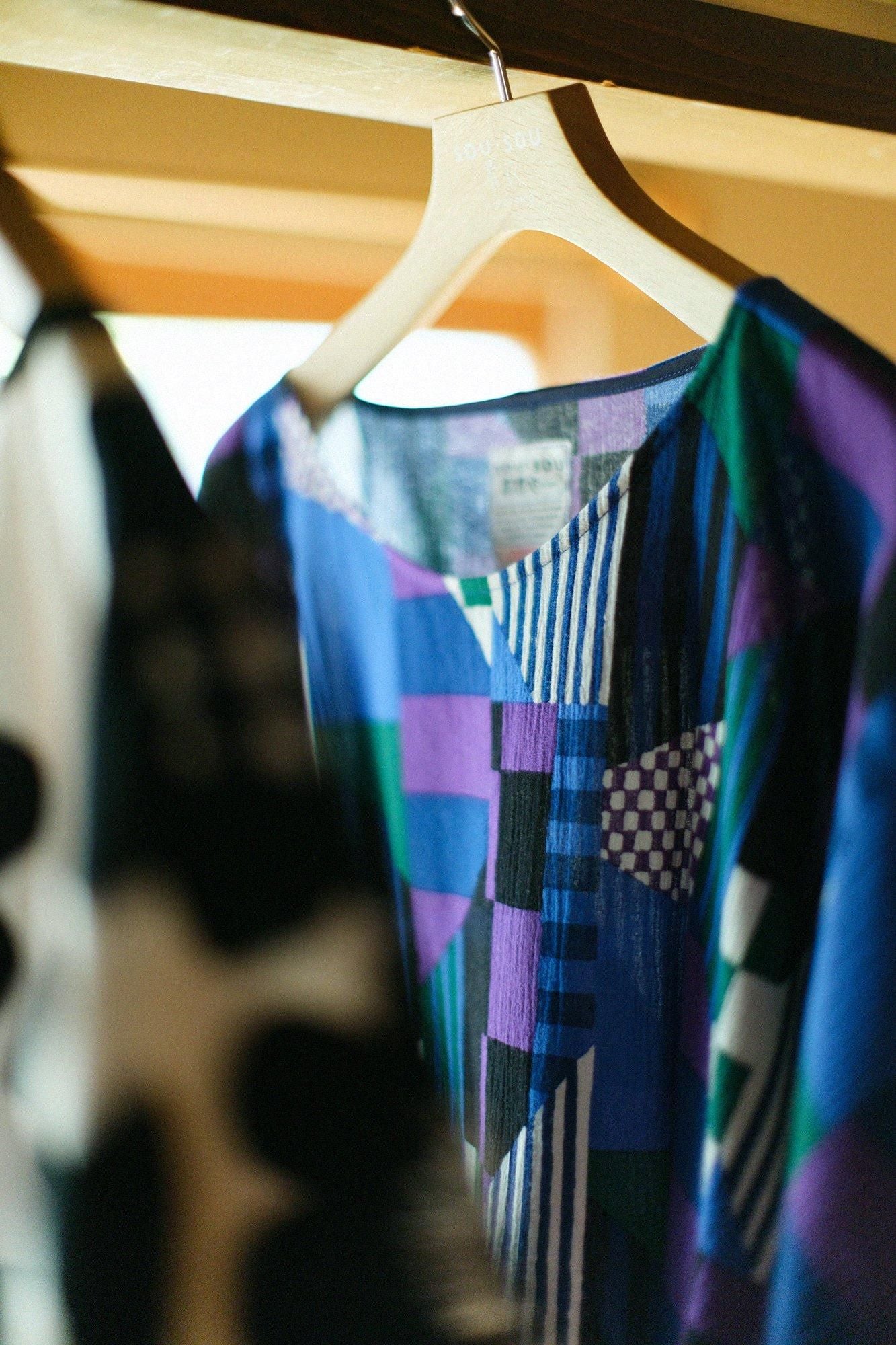 高島縮棉 20/20方形上衣/幾何紋