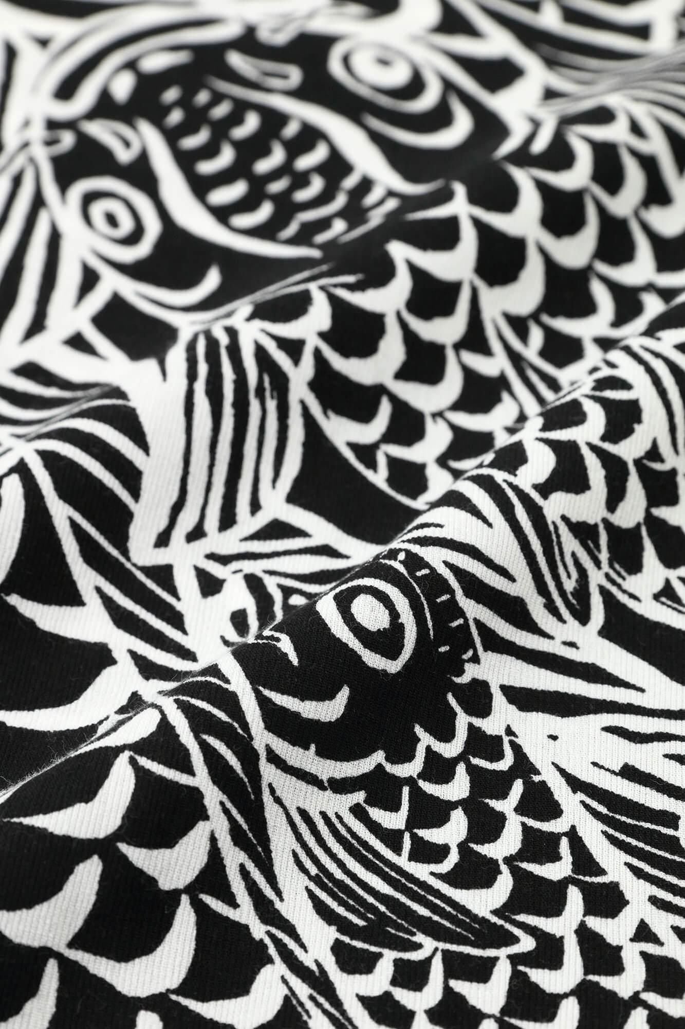 高島縮棉 40/40 短袖上衣/Carp is dragon in heaven和留白