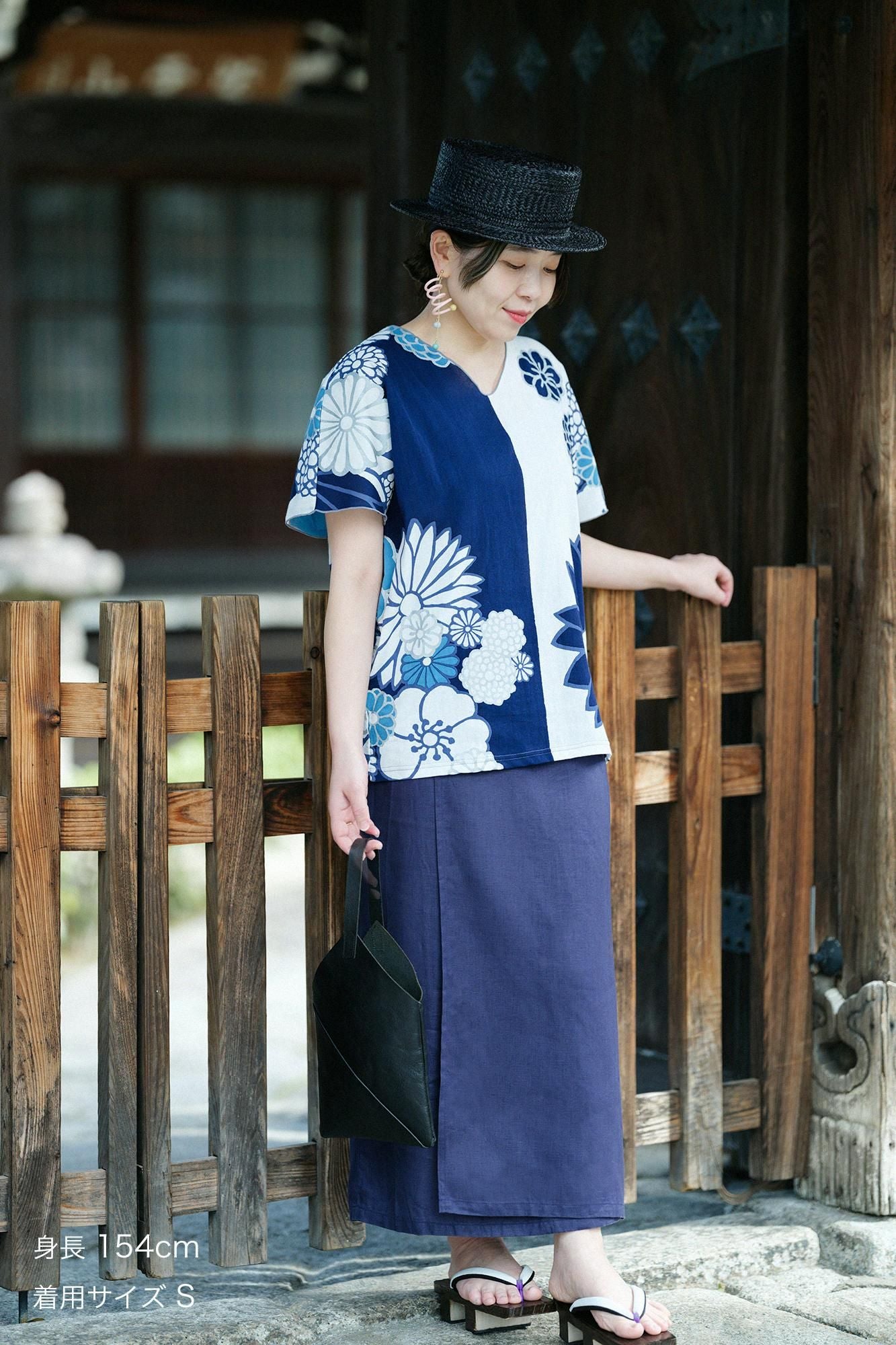 高島縮棉 40/40 短袖上衣/金襴緞子 涼